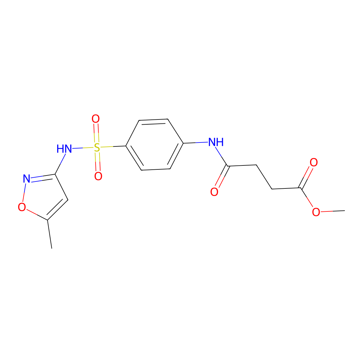 Methyl 4-[4-[(5-methyl-1,2-oxazol-3-yl)sulfamoyl]anilino]-4-oxobutanoate molecular structure, CAS 328026-49-9