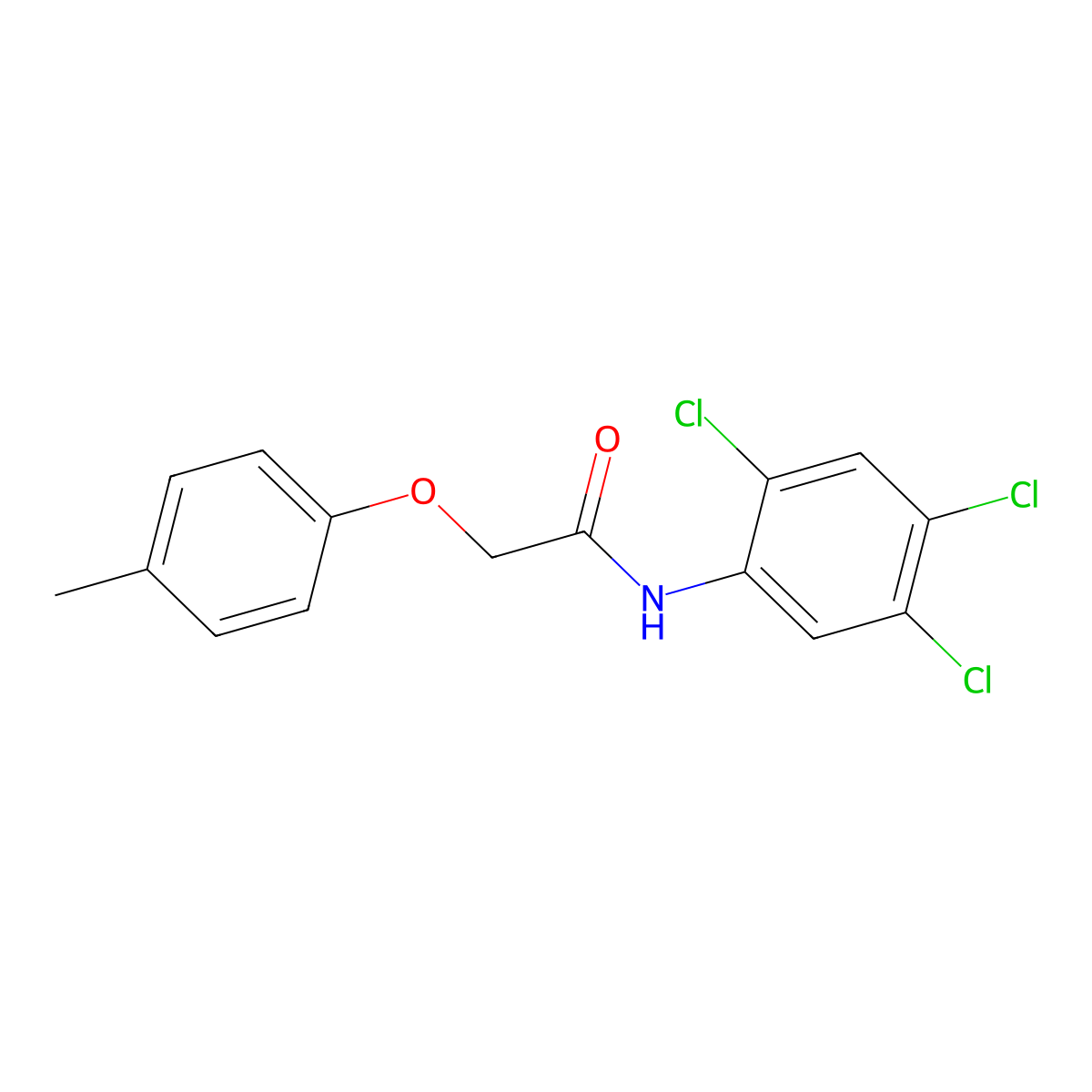 2-(4-methylphenoxy)-N-(2,4,5-trichlorophenyl)acetamide molecular structure, CAS 328026-58-0