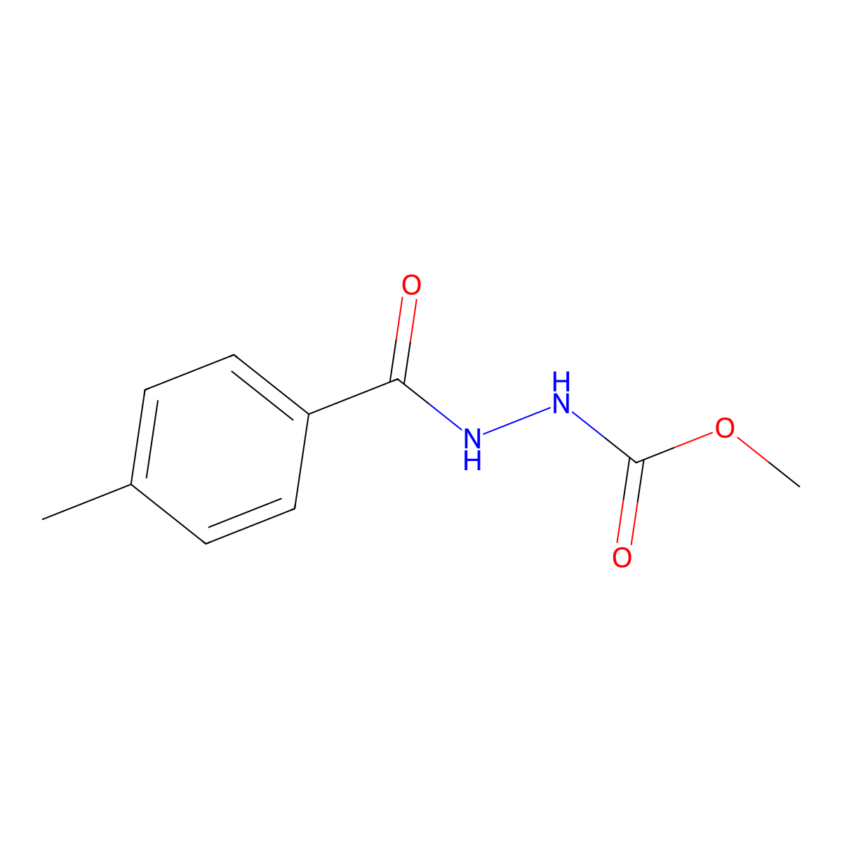Methyl 2-(4-methylbenzoyl)hydrazinecarboxylate molecular structure, CAS 328026-59-1