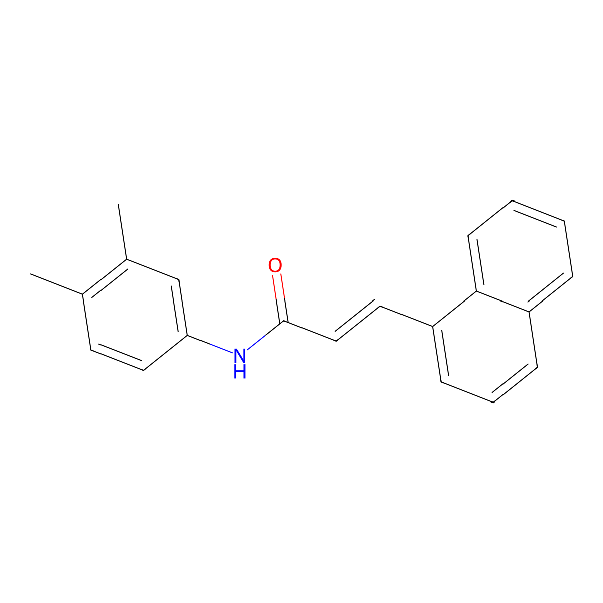 N-(3,4-dimethylphenyl)-3-naphthalen-1-ylprop-2-enamide molecular structure, CAS 328026-72-8