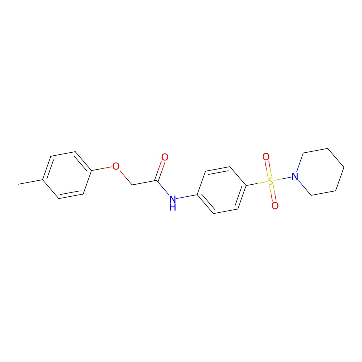 2-(4-methylphenoxy)-N-[4-(1-piperidinylsulfonyl)phenyl]acetamide molecular structure, CAS 328026-93-3