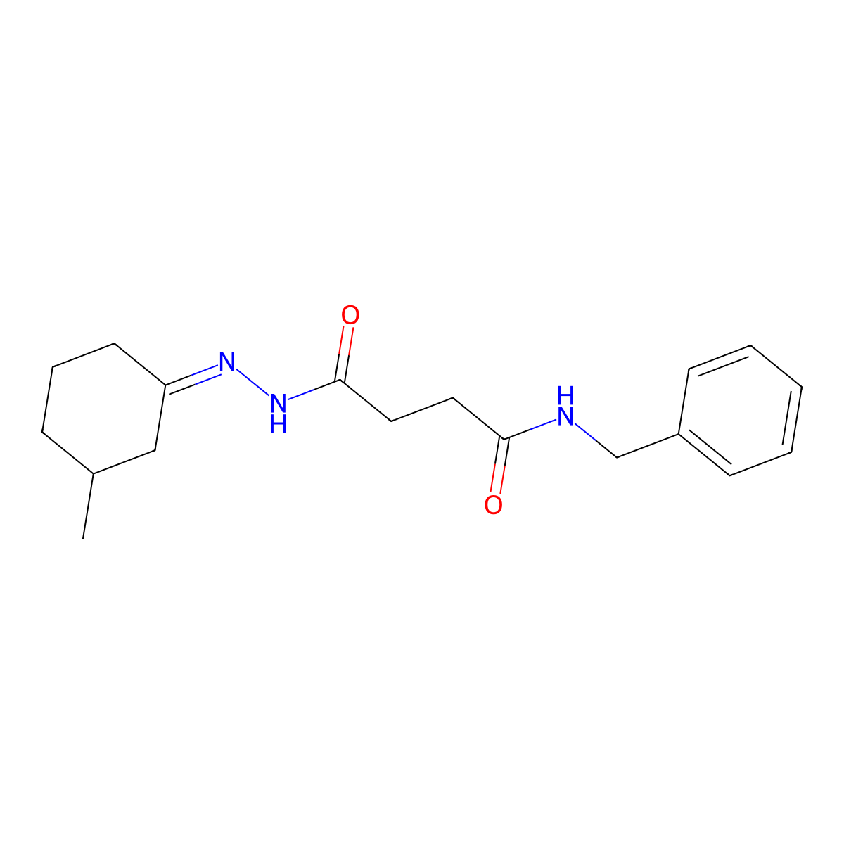 4-Oxo-4-[(phenylmethyl)amino]butanoic acid 2-(3-methylcyclohexylidene)hydrazide molecular structure, CAS 328026-97-7
