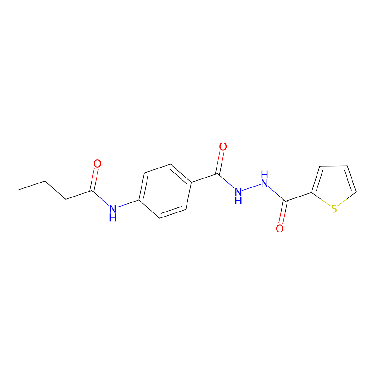 N-[4-[(thiophene-2-carbonylamino)carbamoyl]phenyl]butanamide molecular structure, CAS 328027-00-5