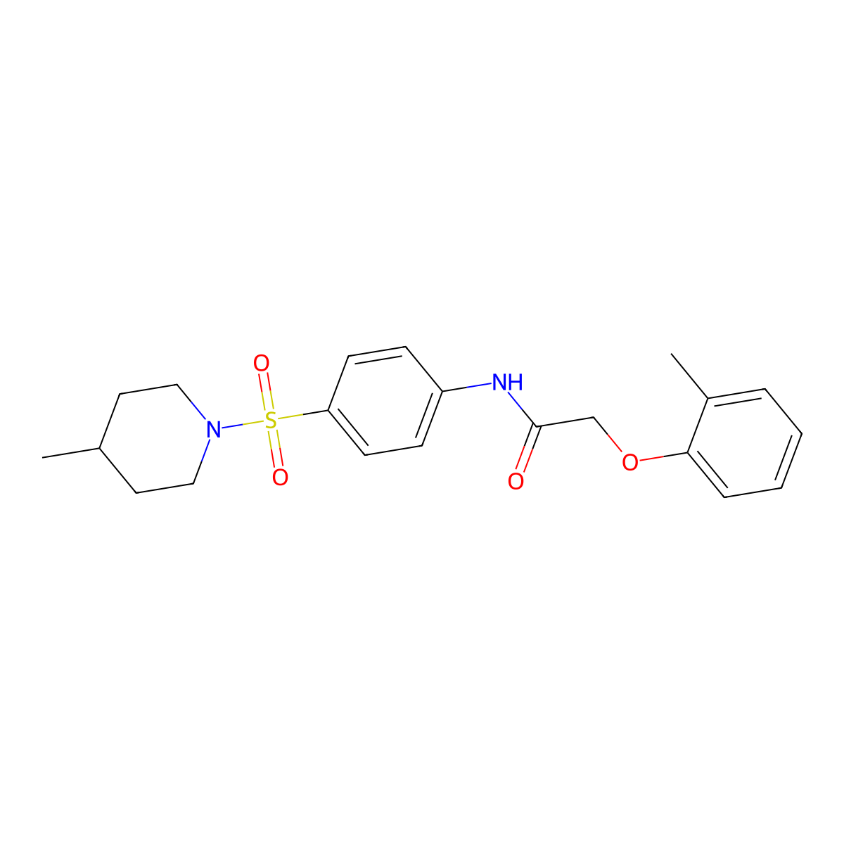 2-(2-methylphenoxy)-N-[4-(4-methylpiperidin-1-yl)sulfonylphenyl]acetamide molecular structure, CAS 328027-04-9