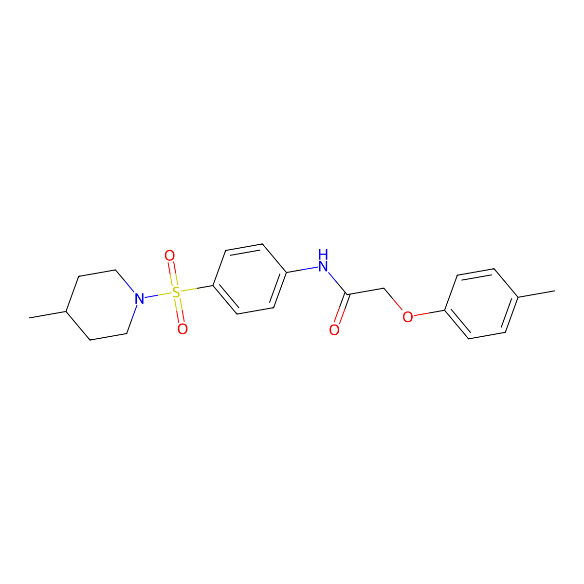 2-(4-methylphenoxy)-N-{4-[(4-methyl-1-piperidinyl)sulfonyl]phenyl}acetamide molecular structure, CAS 328027-10-7