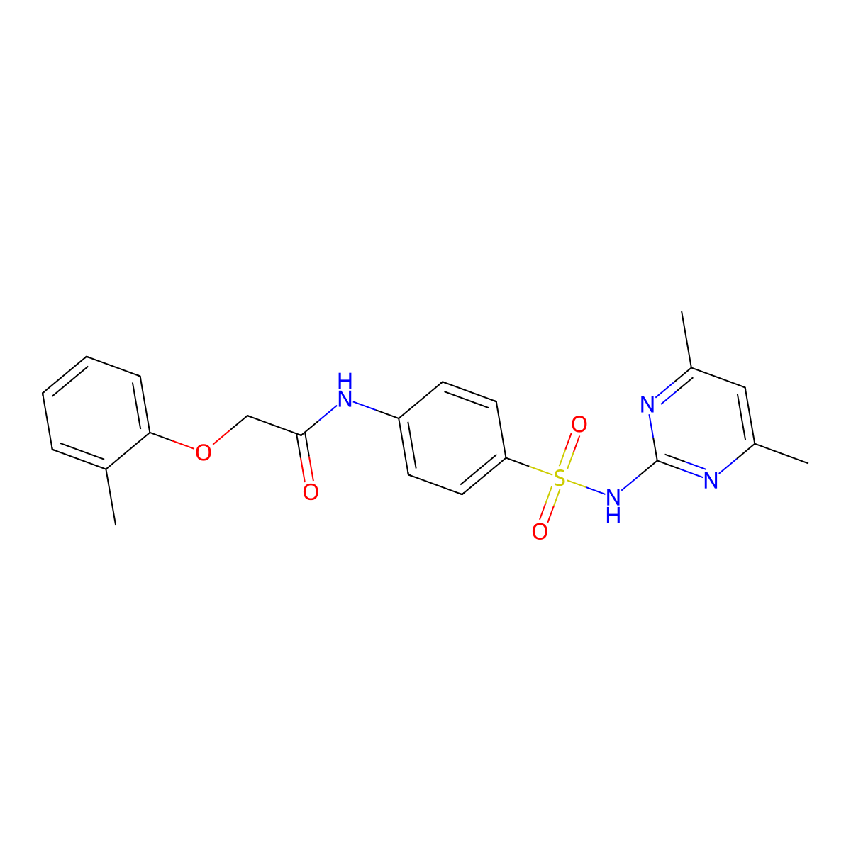 N-(4-(N-(4,6-dimethylpyrimidin-2-yl)sulfamoyl)phenyl)-2-(o-tolyloxy)acetamide molecular structure, CAS 328027-12-9