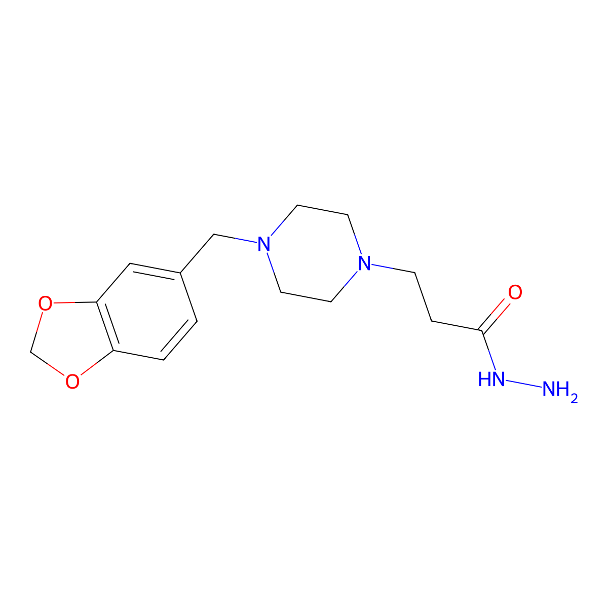 3-[4-(1,3-Benzodioxol-5-ylmethyl)piperazin-1-yl]propanehydrazide molecular structure, CAS 328027-54-9