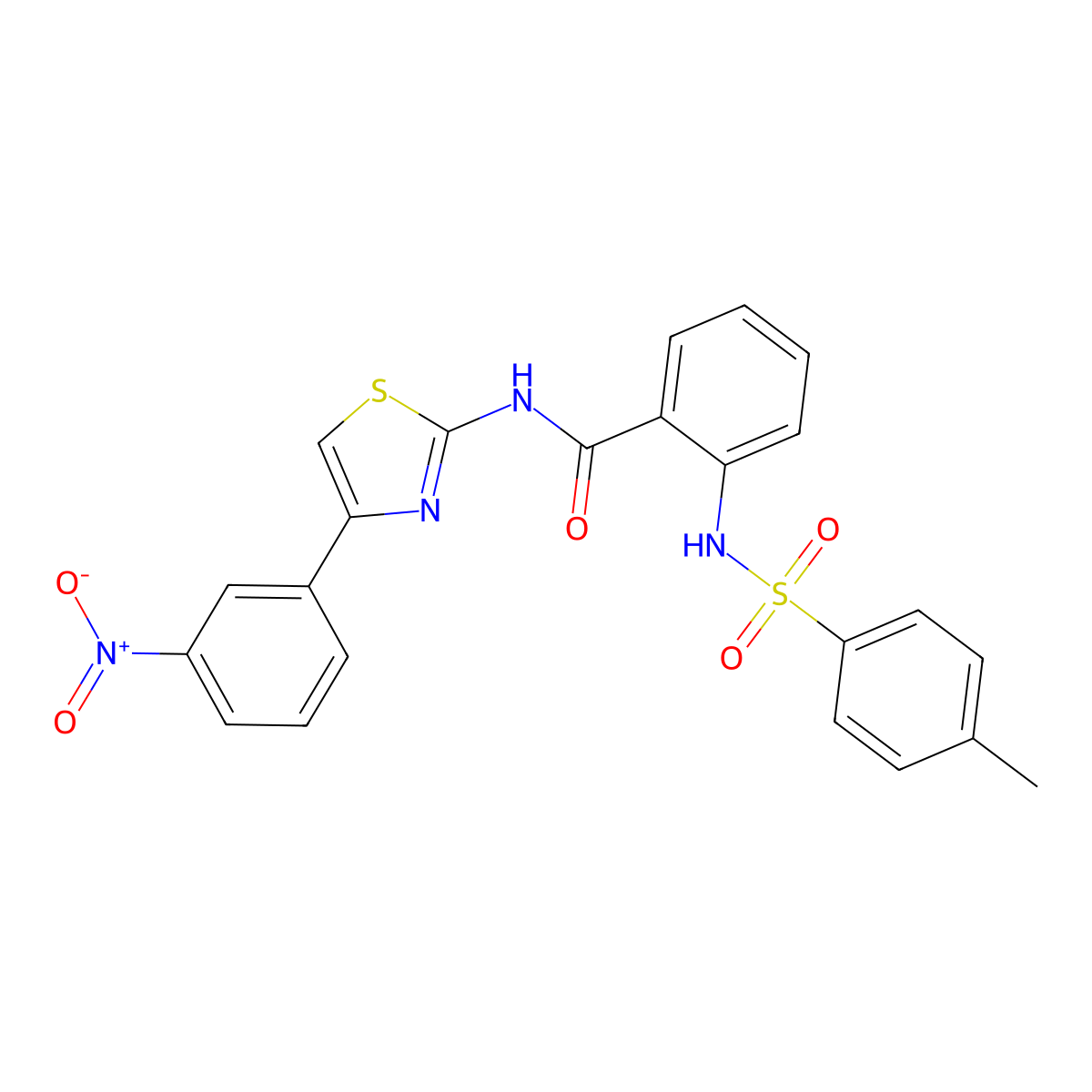 2-[(4-methylphenyl)sulfonylamino]-N-[4-(3-nitrophenyl)-1,3-thiazol-2-yl]benzamide molecular structure, CAS 328027-79-8