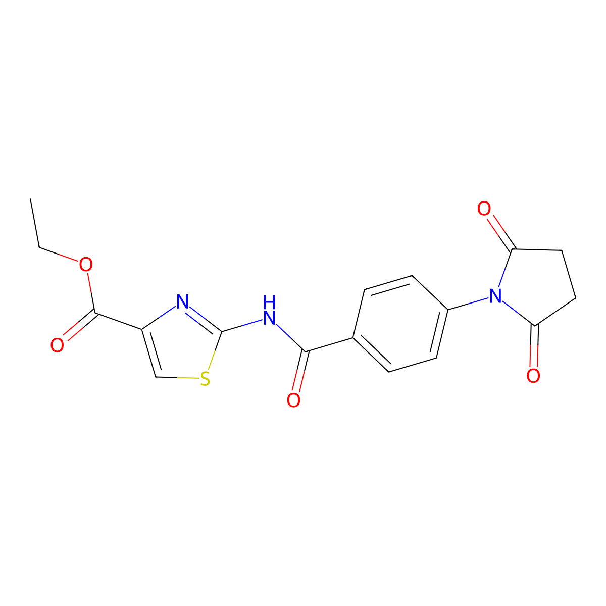 Ethyl 2-(4-(2,5-dioxopyrrolidin-1-yl)benzamido)thiazole-4-carboxylate molecular structure, CAS 328027-81-2