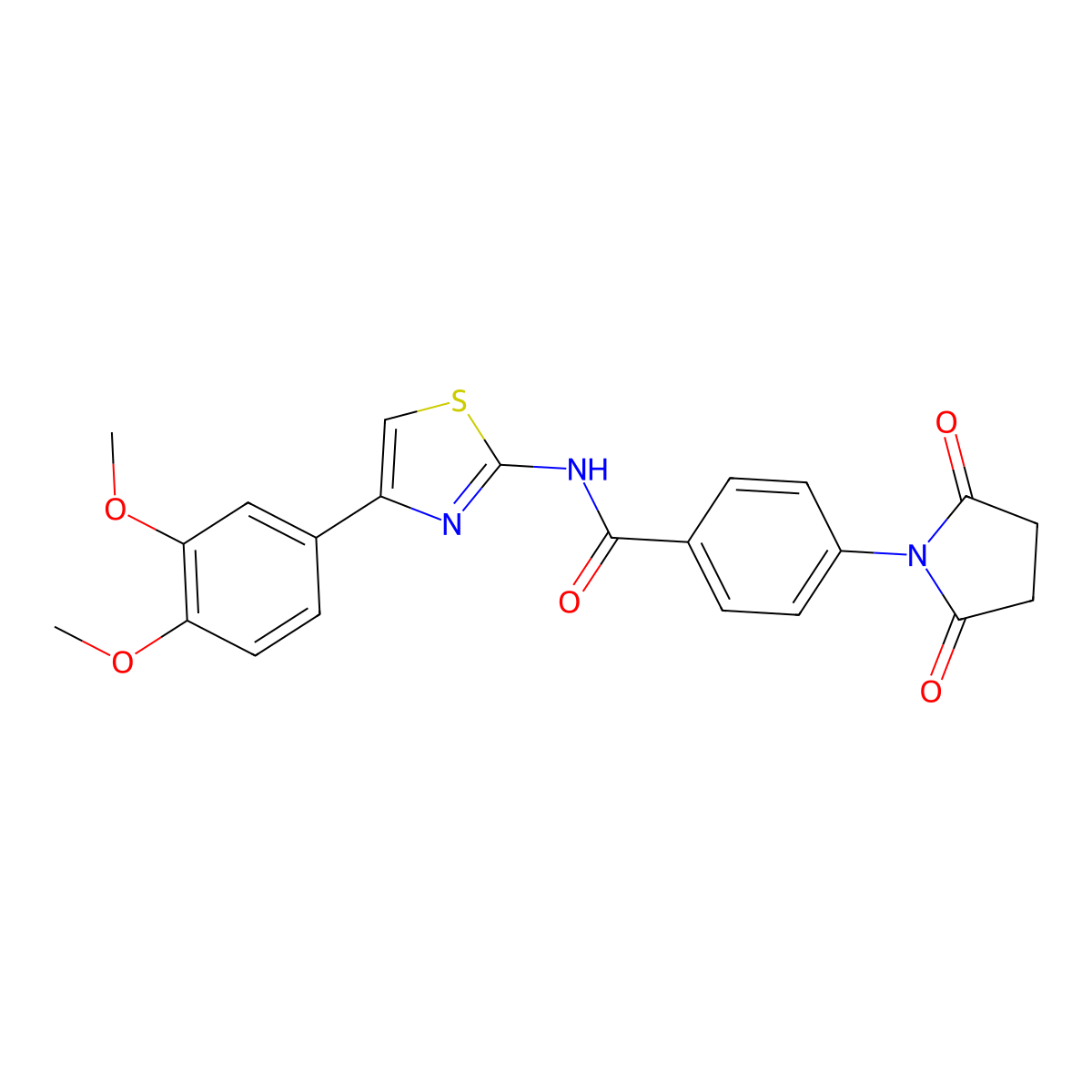N-[4-(3,4-dimethoxyphenyl)-1,3-thiazol-2-yl]-4-(2,5-dioxopyrrolidin-1-yl)benzamide molecular structure, CAS 328027-91-4