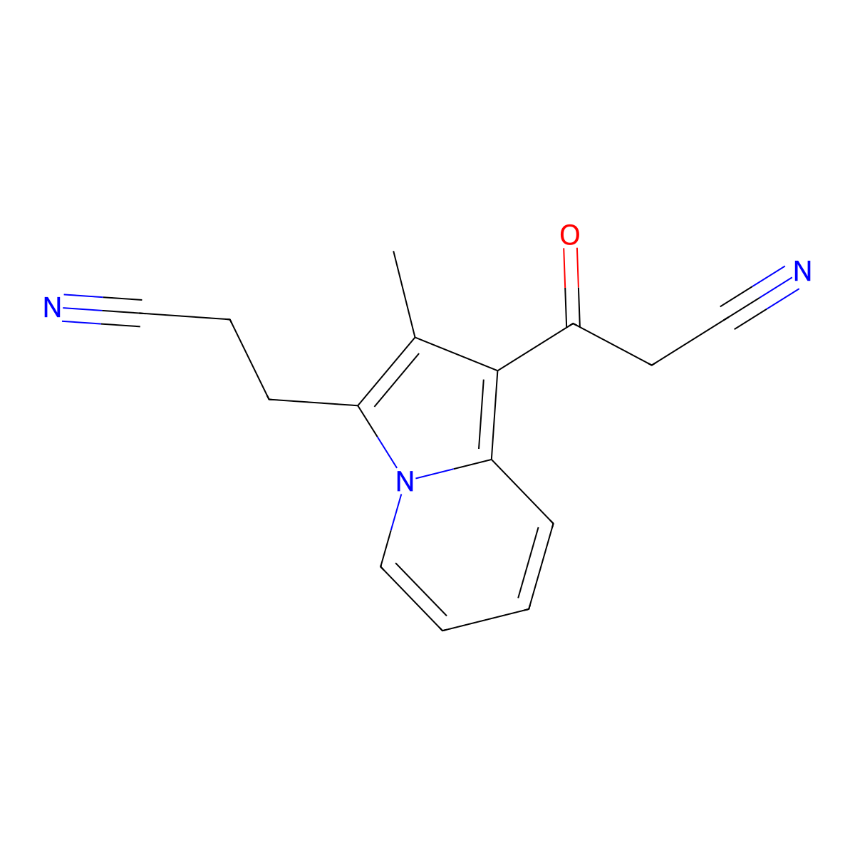 3-[3-(2-Cyanoethyl)-2-methylindolizin-1-yl]-3-oxopropanenitrile molecular structure, CAS 328027-98-1
