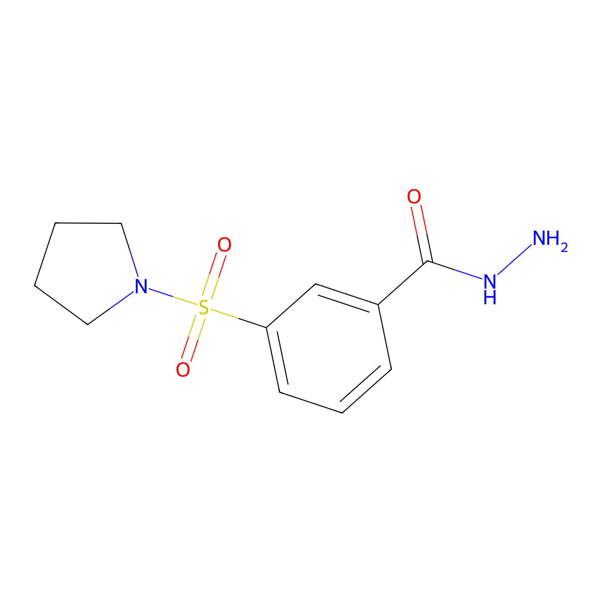 3-(Pyrrolidine-1-sulfonyl)benzohydrazide molecular structure, CAS 328028-06-4
