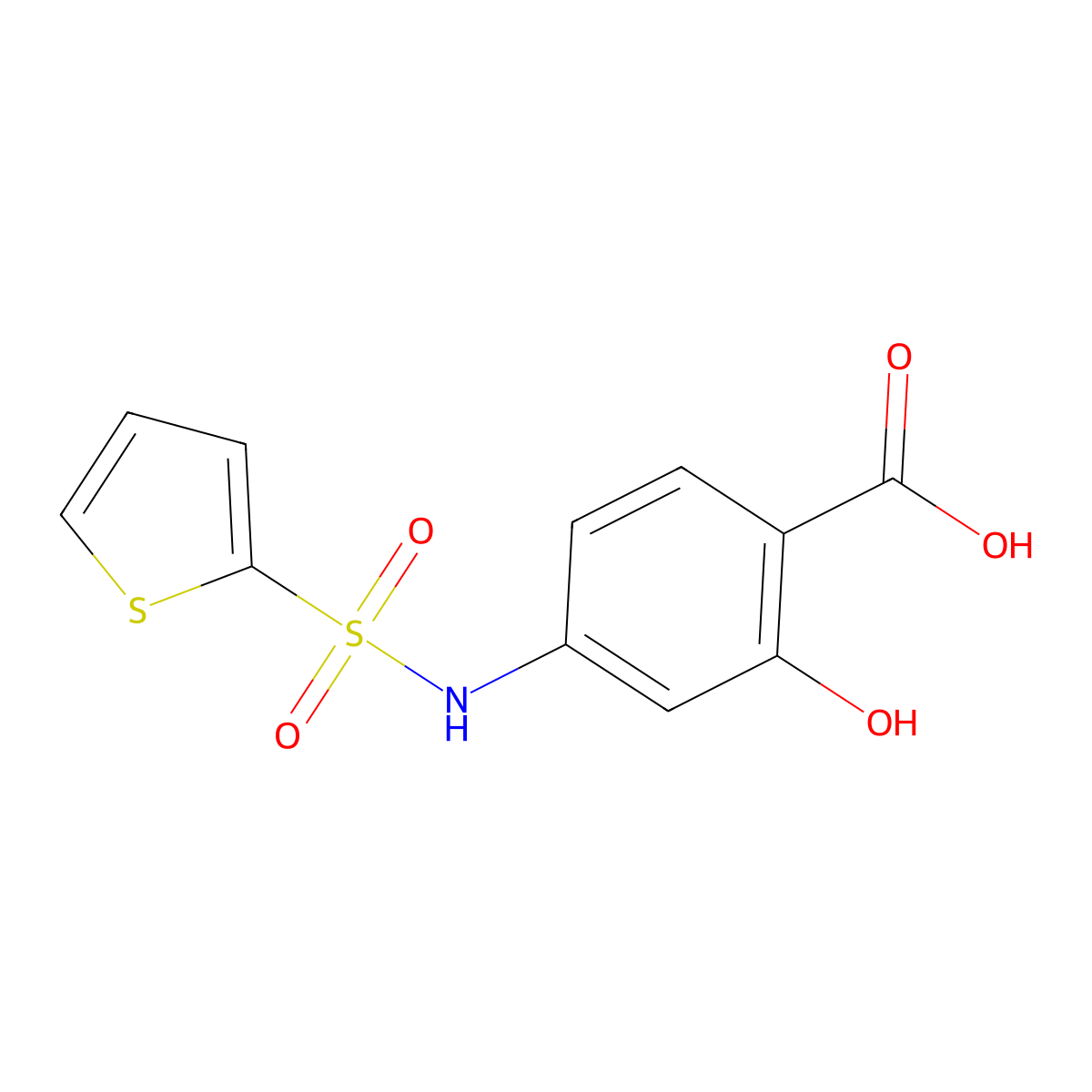 2-Hydroxy-4-(thiophene-2-sulfonamido)benzoic acid molecular structure, CAS 328028-07-5