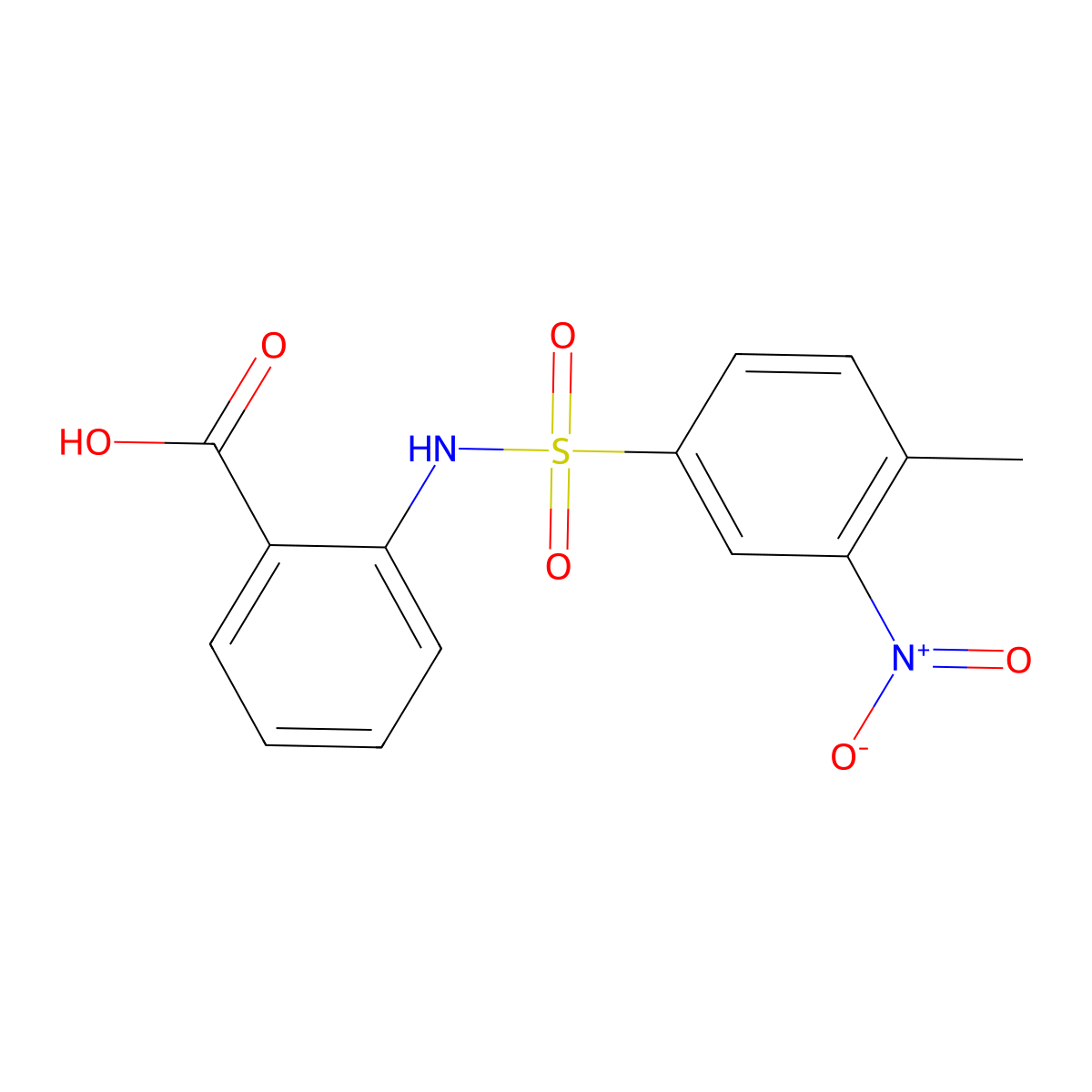 2-(4-Methyl-3-nitro-benzenesulfonylamino)-benzoic acid molecular structure, CAS 328028-08-6