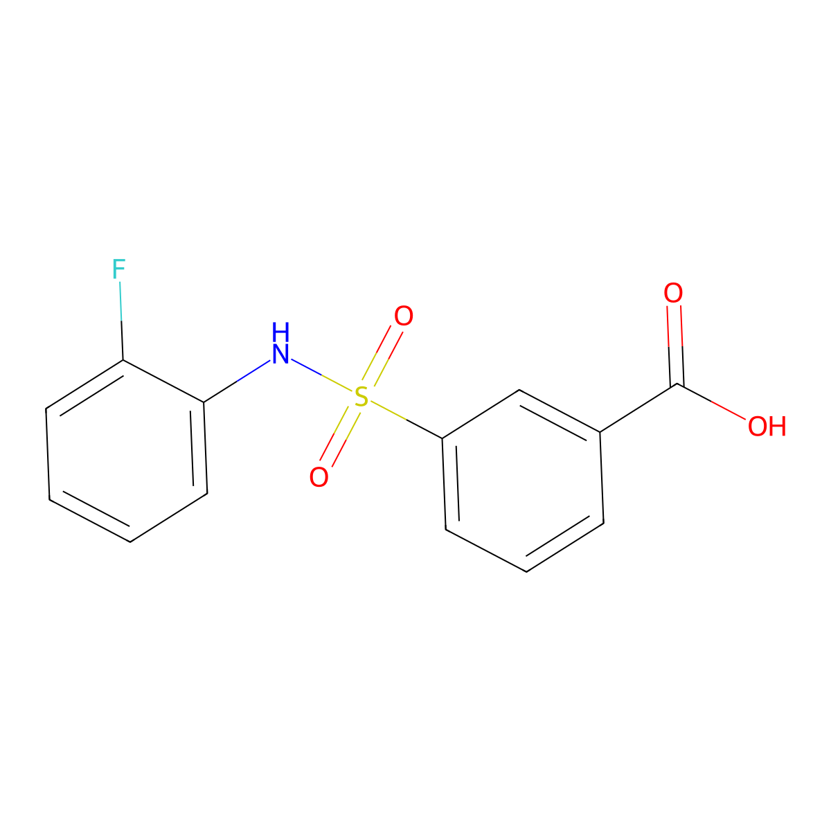 3-[(2-Fluorophenyl)sulfamoyl]benzoic acid molecular structure, CAS 328028-11-1
