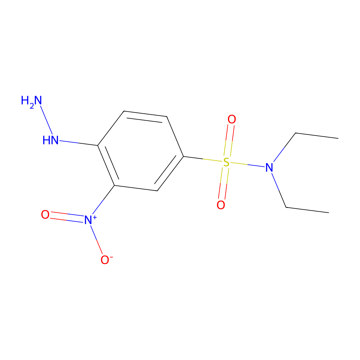N,N-diethyl-4-hydrazinyl-3-nitrobenzene-1-sulfonamide molecular structure, CAS 328028-13-3