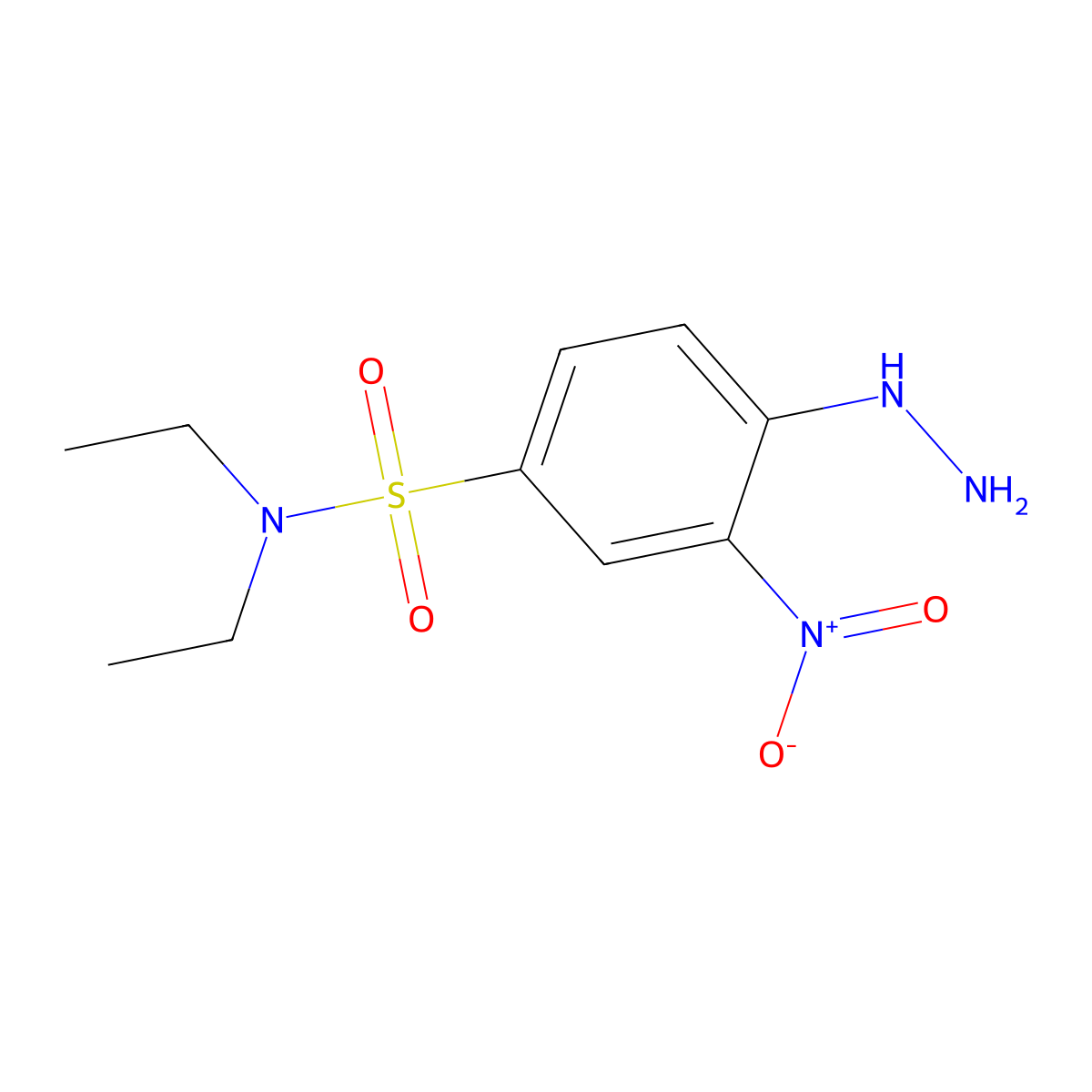 N,N-diethyl-4-hydrazinyl-3-nitrobenzene-1-sulfonamide molecular structure, CAS 328028-13-3