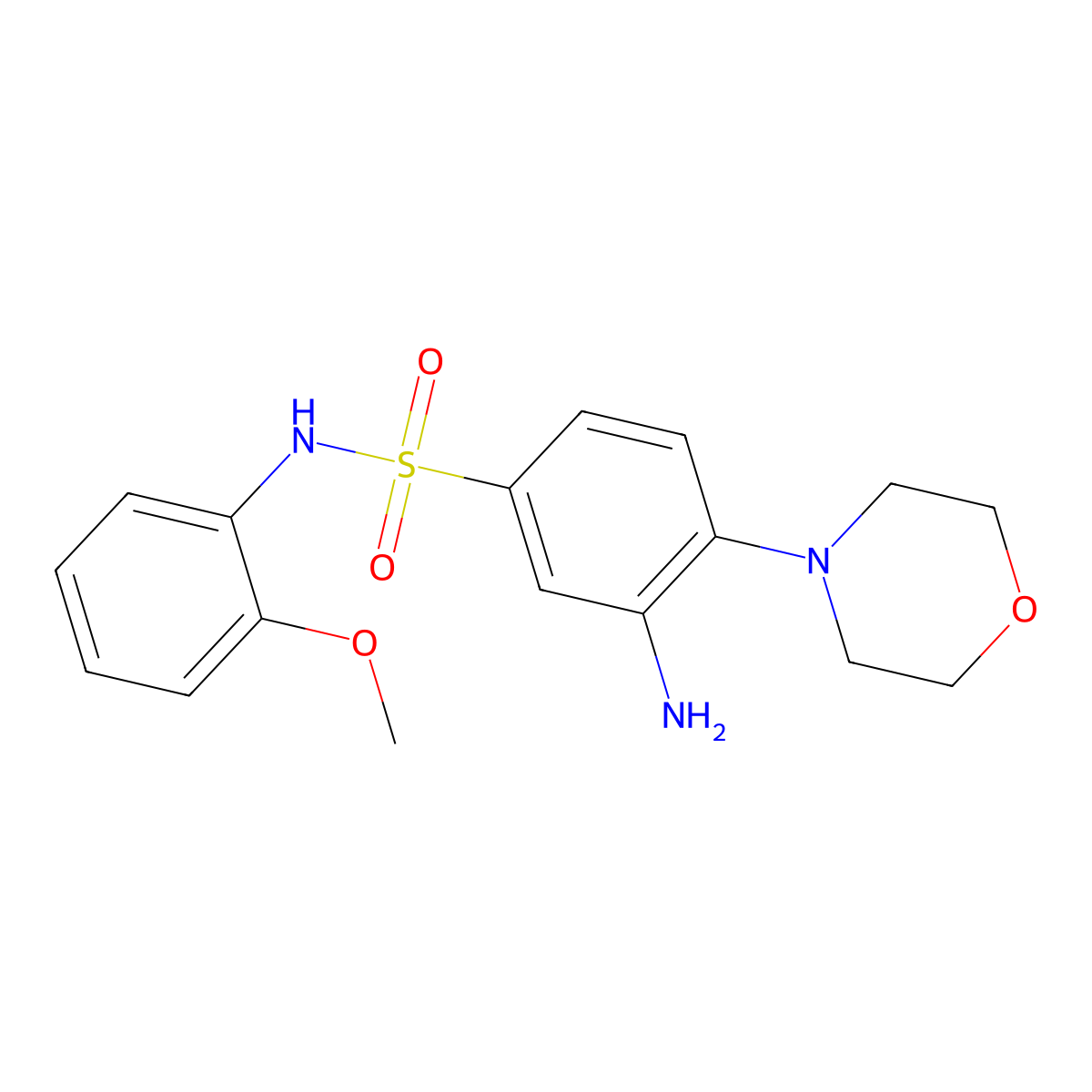 3-Amino-N-(2-methoxyphenyl)-4-(4-morpholinyl)benzenesulfonamide molecular structure, CAS 328028-16-6