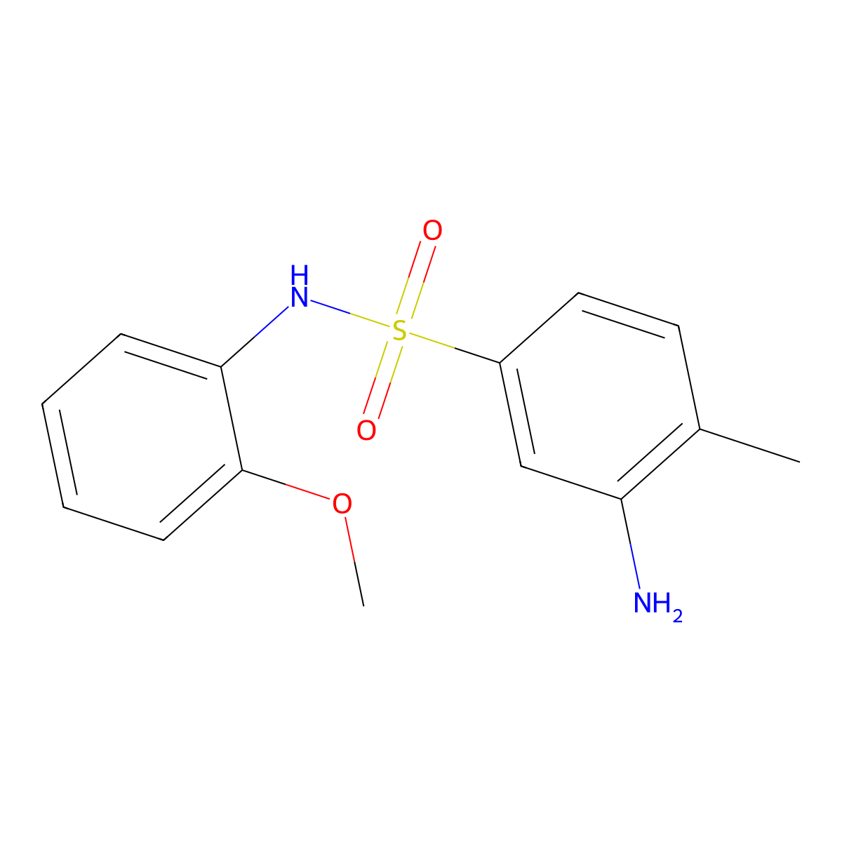 3-amino-N-(2-methoxyphenyl)-4-methylbenzene-1-sulfonamide molecular structure, CAS 328028-17-7
