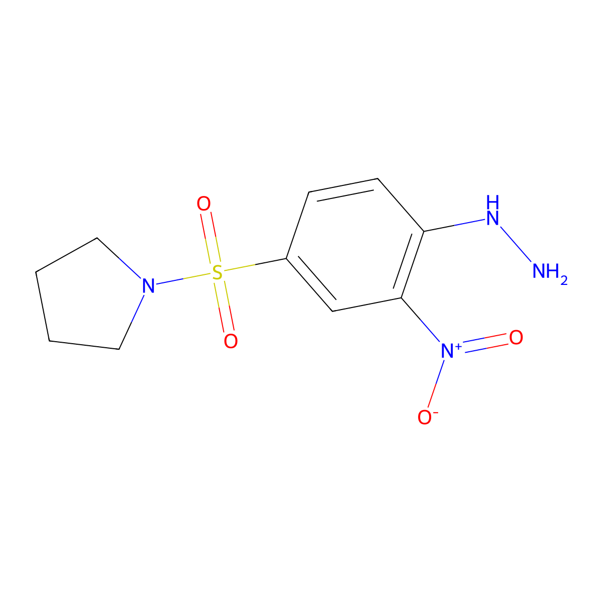 1-(4-Hydrazinyl-3-nitrobenzenesulfonyl)pyrrolidine molecular structure, CAS 328028-18-8