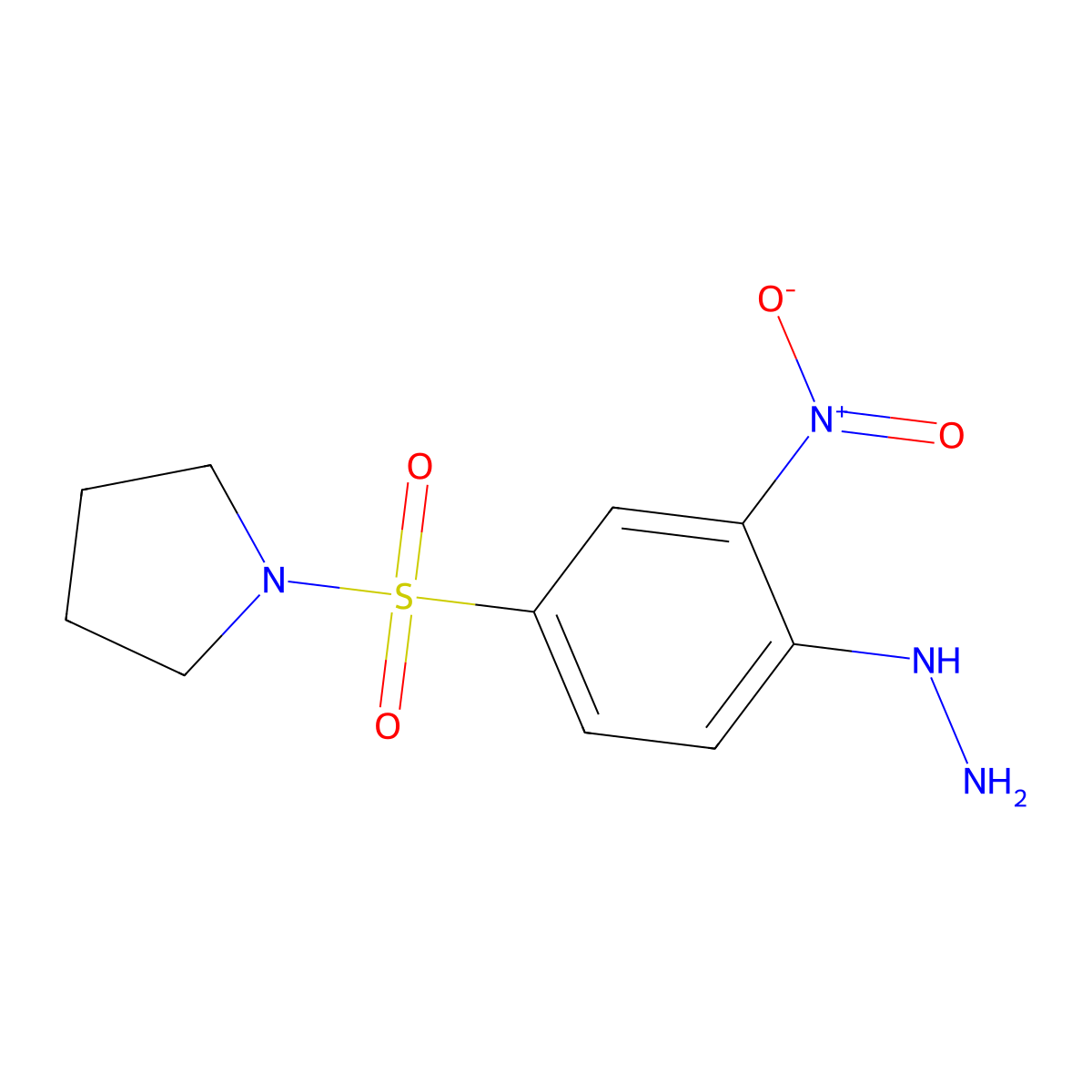 1-(4-Hydrazinyl-3-nitrobenzenesulfonyl)pyrrolidine molecular structure, CAS 328028-18-8