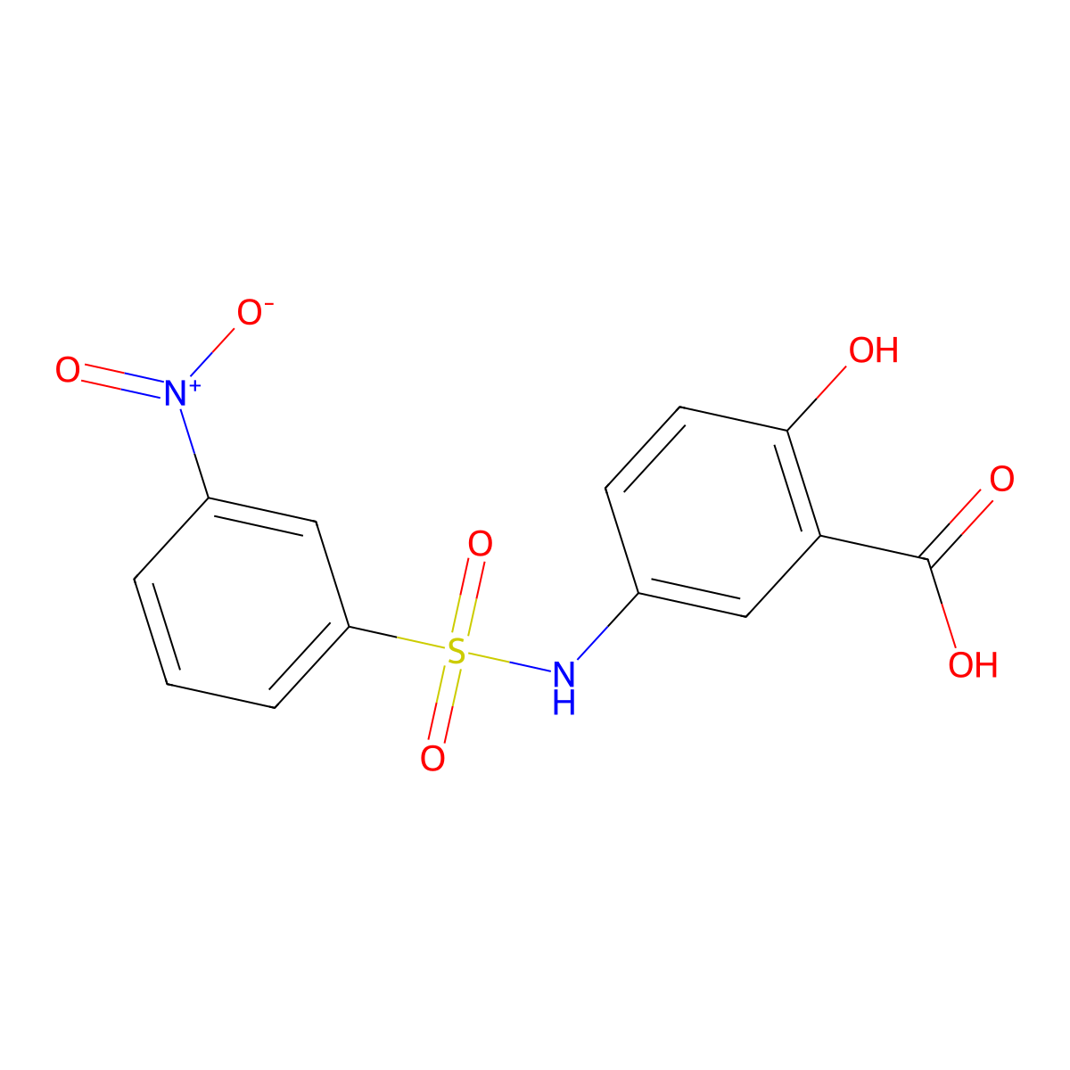 2-Hydroxy-5-(3-nitrobenzenesulfonamido)benzoic acid molecular structure, CAS 328028-25-7