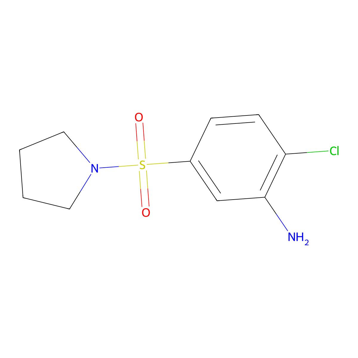 2-Chloro-5-(pyrrolidine-1-sulfonyl)aniline molecular structure, CAS 328028-27-9