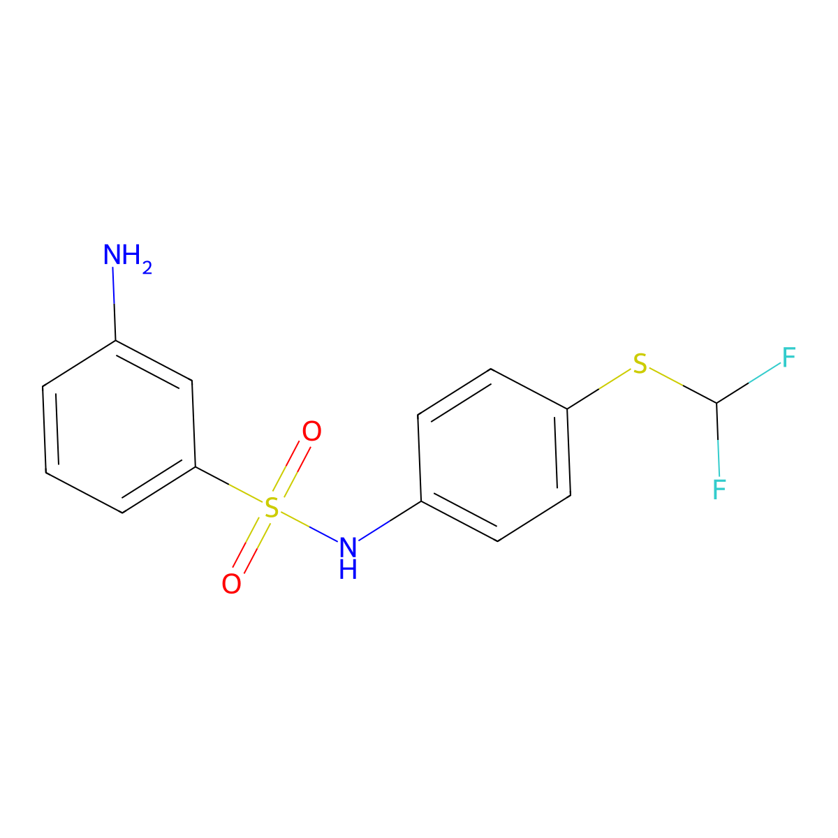 3-amino-N-{4-[(difluoromethyl)sulfanyl]phenyl}benzene-1-sulfonamide molecular structure, CAS 328028-32-6
