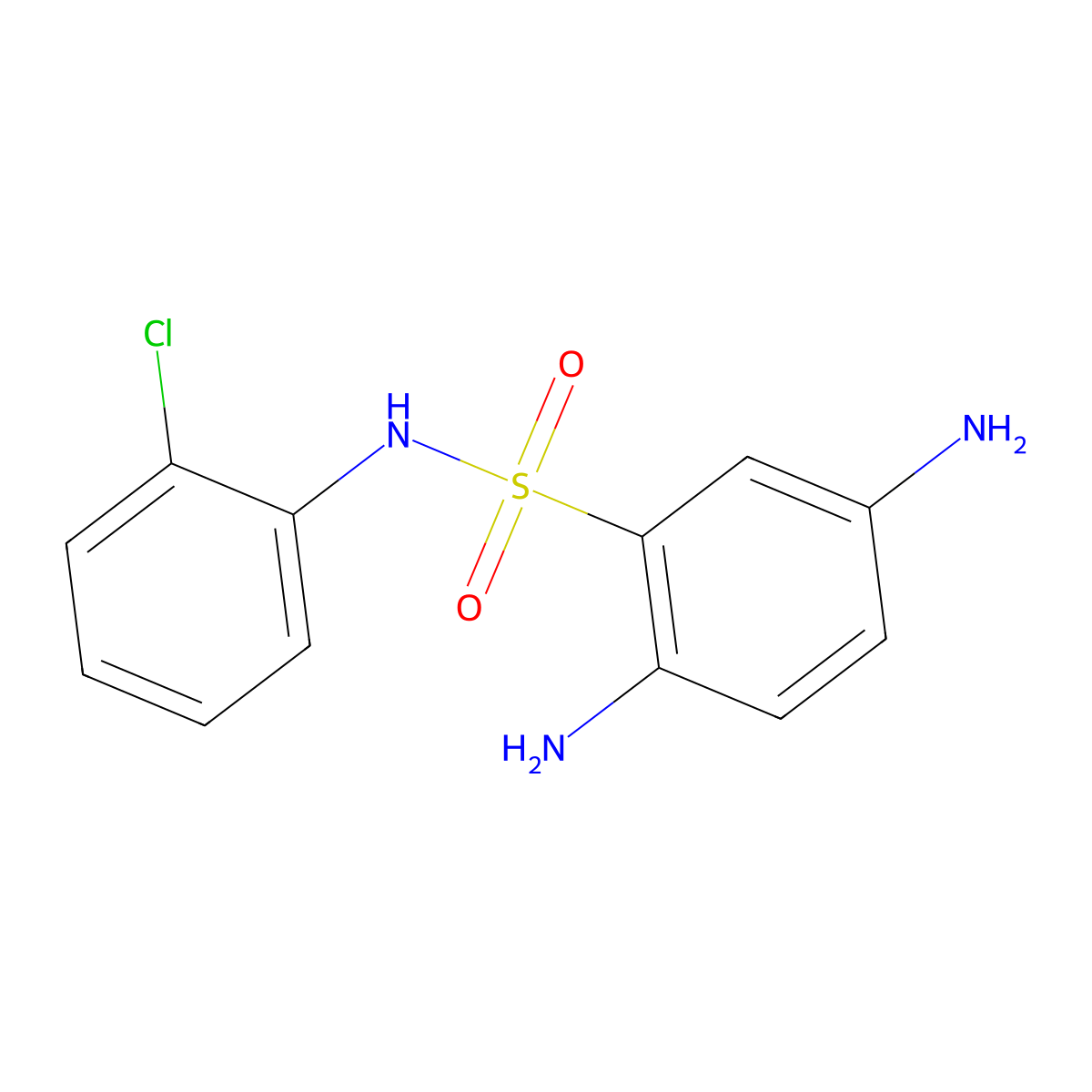2,5-diamino-N-(2-chlorophenyl)benzenesulfonamide molecular structure, CAS 328028-33-7