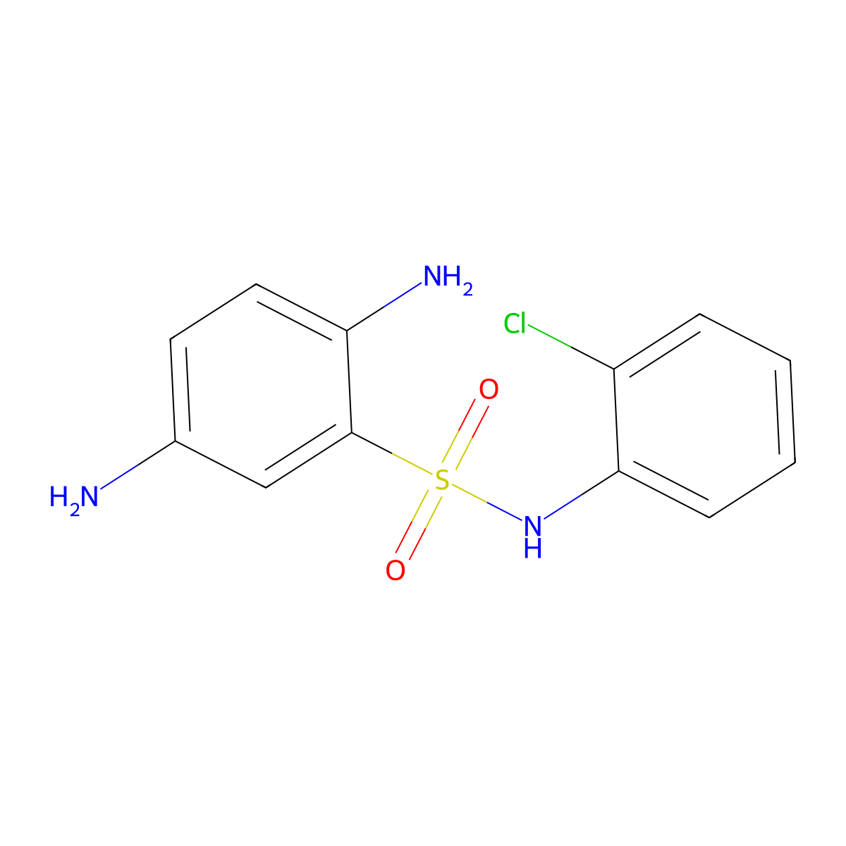 2,5-diamino-N-(2-chlorophenyl)benzenesulfonamide molecular structure, CAS 328028-33-7