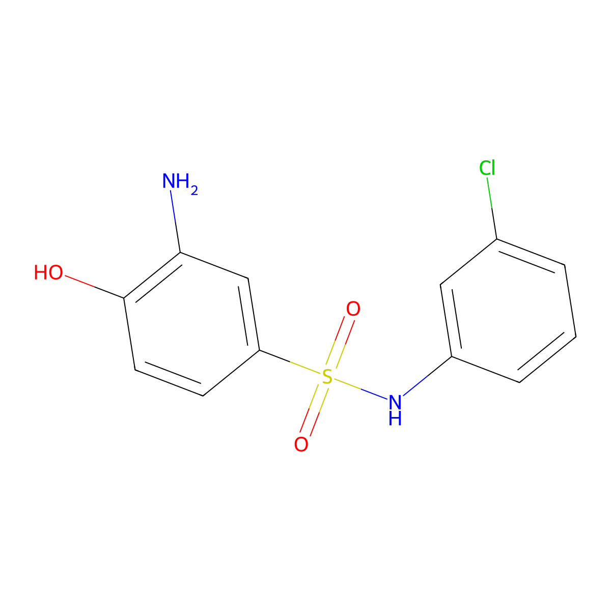 3-Amino-N-(3-chloro-phenyl)-4-hydroxy-benzenesulfonamide molecular structure, CAS 328028-38-2