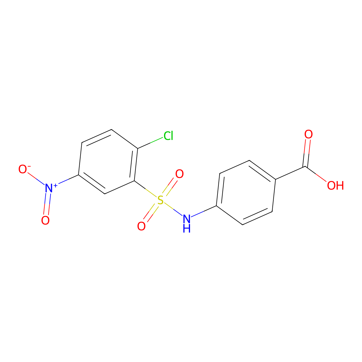 4-(2-Chloro-5-nitrobenzenesulfonamido)benzoic acid molecular structure, CAS 328028-53-1