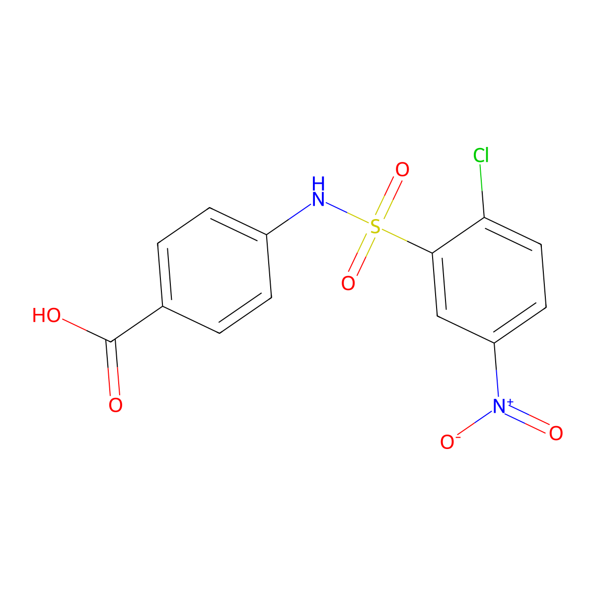 4-(2-Chloro-5-nitrobenzenesulfonamido)benzoic acid molecular structure, CAS 328028-53-1