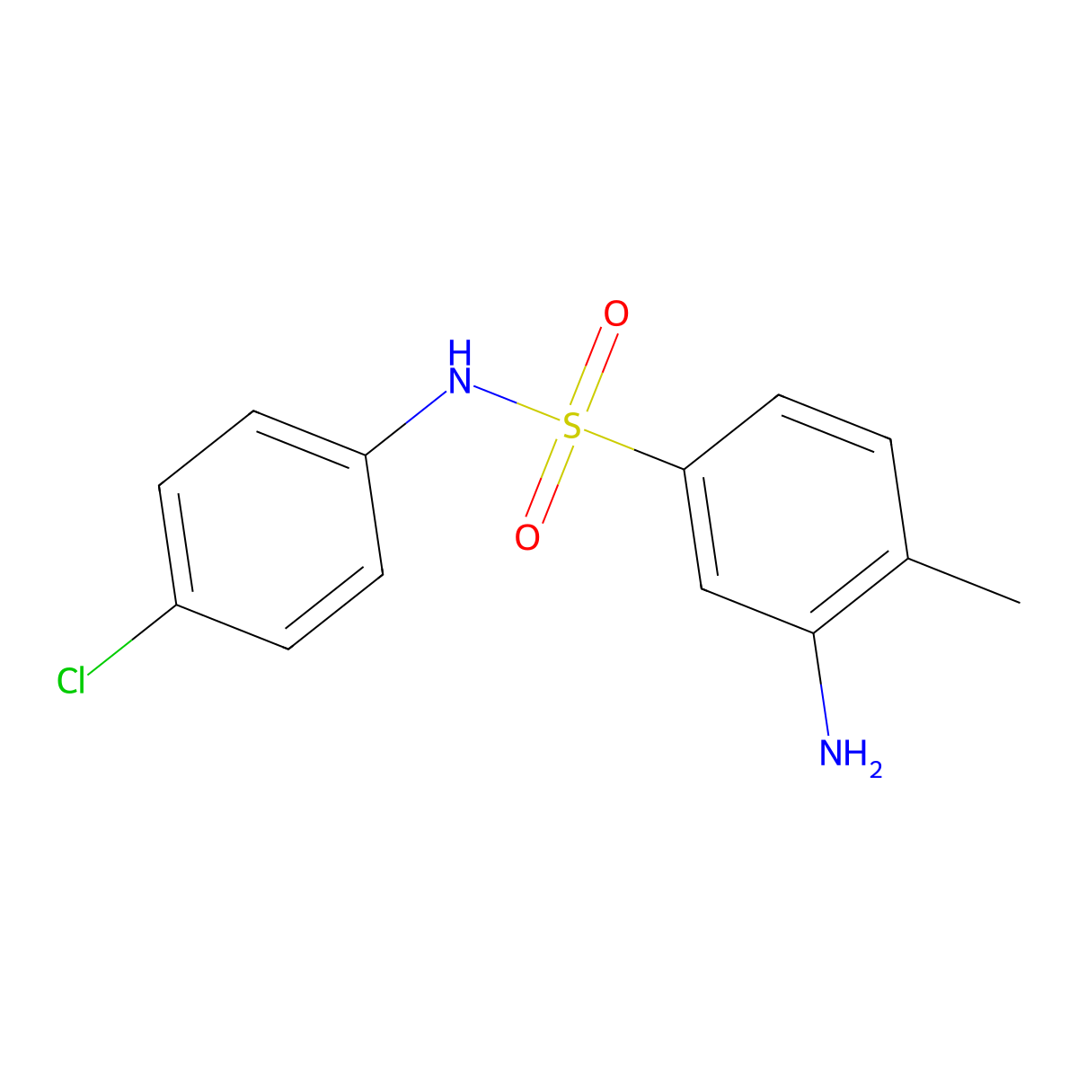 3-amino-N-(4-chlorophenyl)-4-methylbenzene-1-sulfonamide molecular structure, CAS 328028-61-1