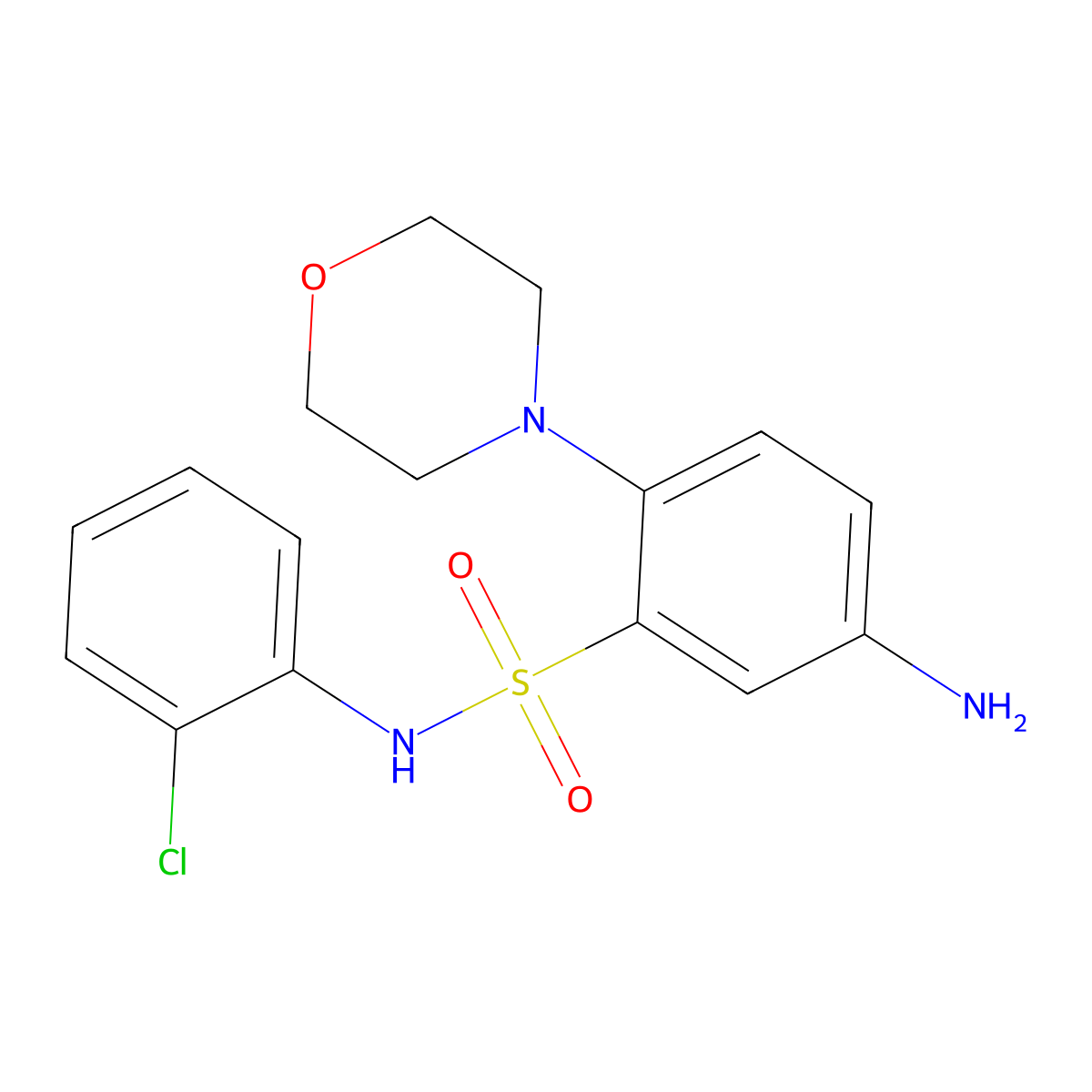 5-amino-N-(2-chlorophenyl)-2-(morpholin-4-yl)benzene-1-sulfonamide molecular structure, CAS 328028-63-3