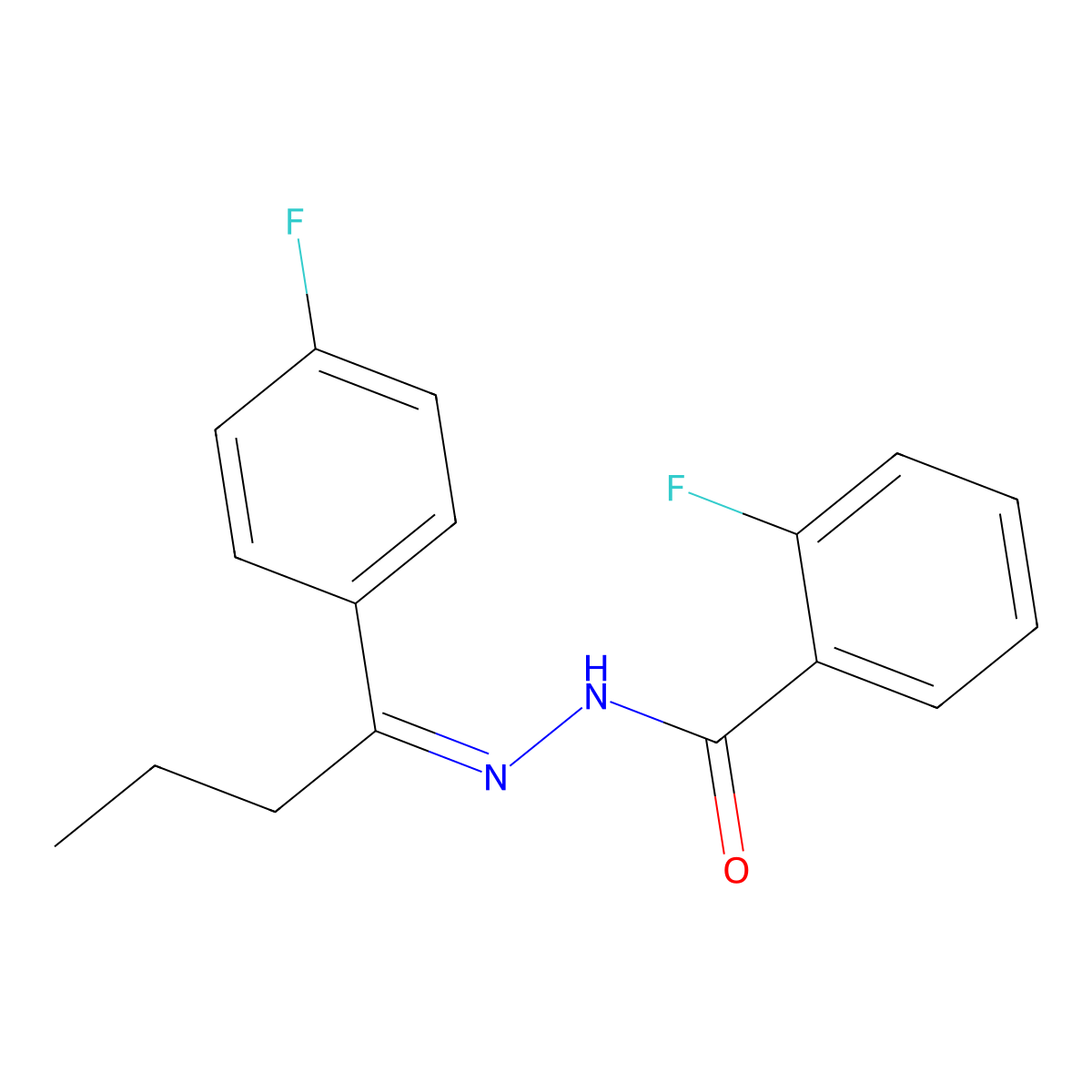 2-Fluoro-N'-[1-(4-fluorophenyl)butylidene]benzohydrazide molecular structure, CAS 328028-85-9