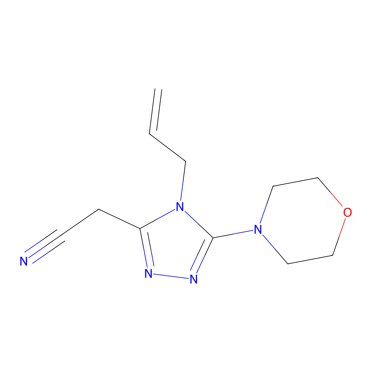 (4-Allyl-5-morpholin-4-yl-4H-[1,2,4]triazol-3-yl)-acetonitrile molecular structure, CAS 328029-73-8