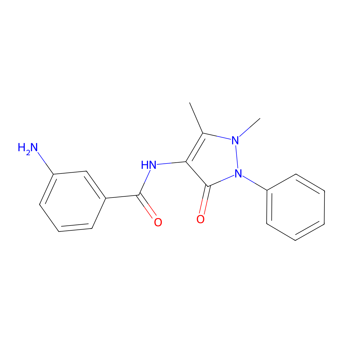 3-amino-N-(1,5-dimethyl-3-oxo-2-phenyl-2,3-dihydro-1H-pyrazol-4-yl)benzamide molecular structure, CAS 328030-25-7