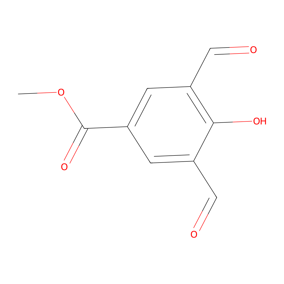 Methyl 3,5-diformyl-4-hydroxybenzoate molecular structure, CAS 328030-95-1