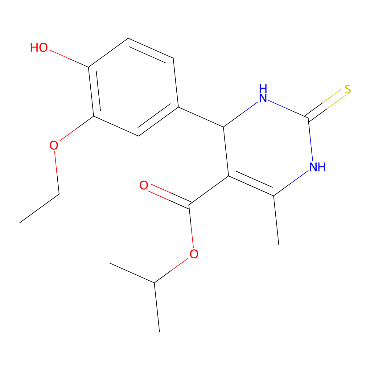 Isopropyl 4-(3-ethoxy-4-hydroxyphenyl)-6-methyl-2-thioxo-1,2,3,4-tetrahydro-5-pyrimidinecarboxylate molecular structure, CAS 328031-59-0