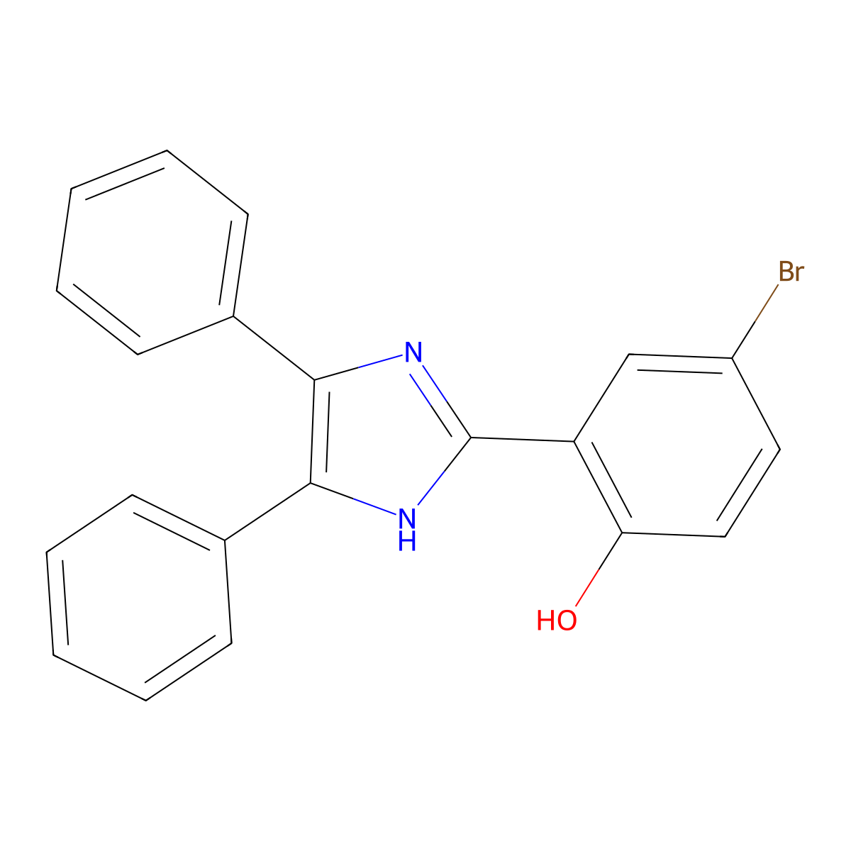 Phenol, 4-bromo-2-(4,5-diphenyl-1H-imidazol-2-yl)- molecular structure, CAS 328031-75-0