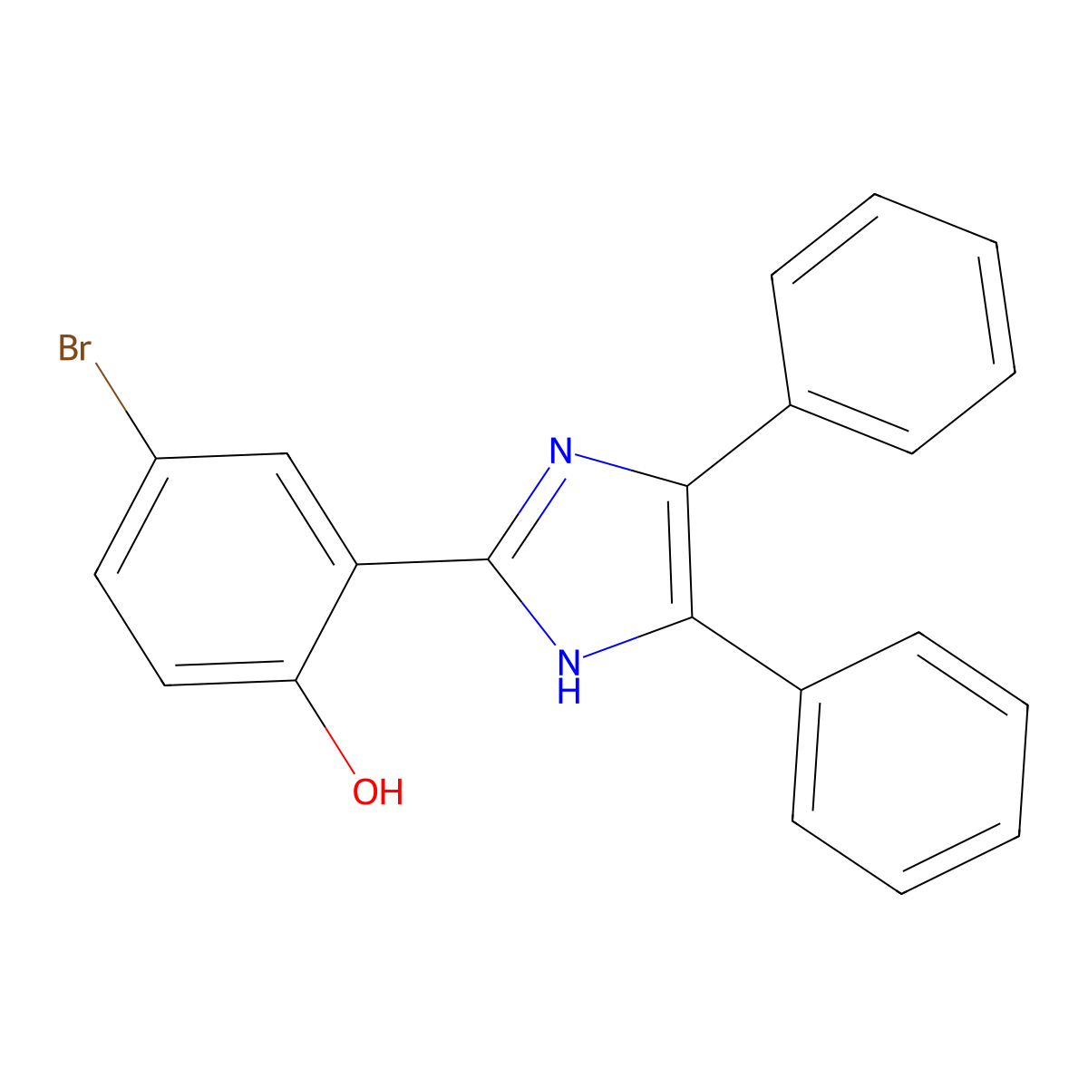 Phenol, 4-bromo-2-(4,5-diphenyl-1H-imidazol-2-yl)- molecular structure, CAS 328031-75-0