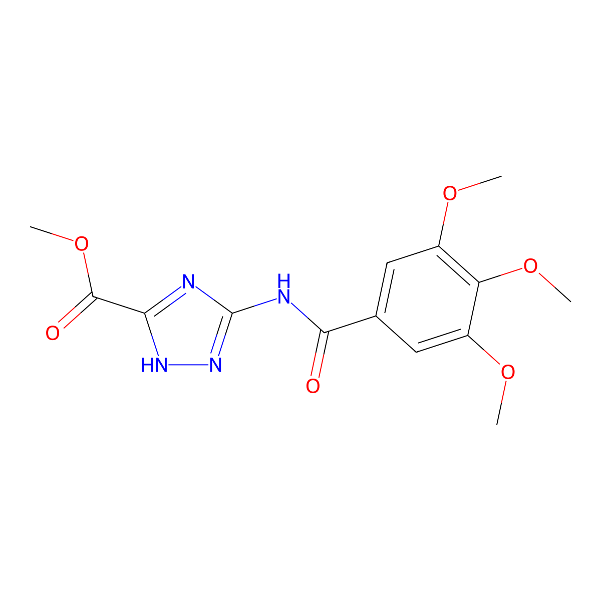 methyl 3-[(3,4,5-trimethoxybenzoyl)amino]-1H-1,2,4-triazole-5-carboxylate molecular structure, CAS 328032-03-7