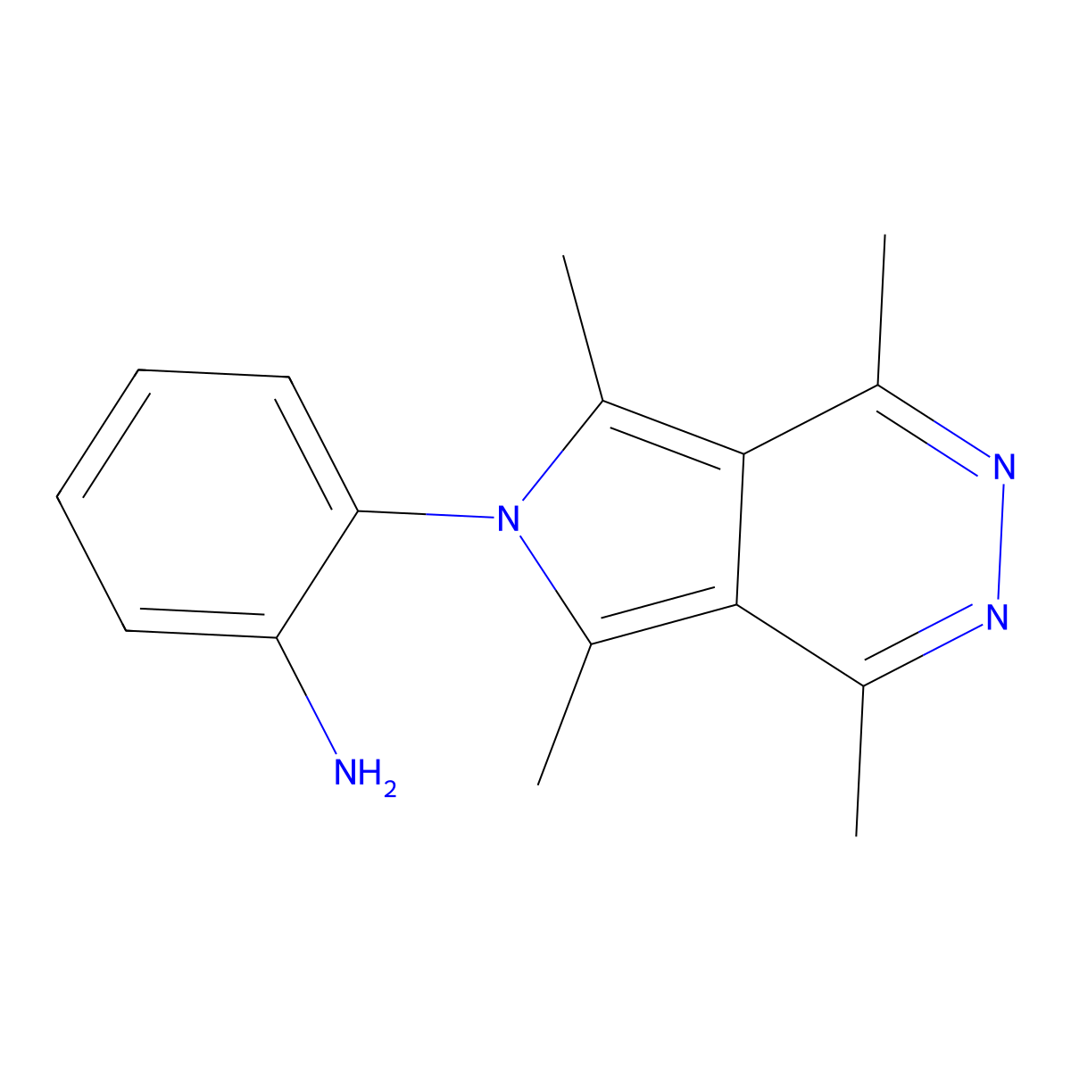 2-(1,4,5,7-tetramethyl-6H-pyrrolo[3,4-d]pyridazin-6-yl)aniline molecular structure, CAS 328035-07-0