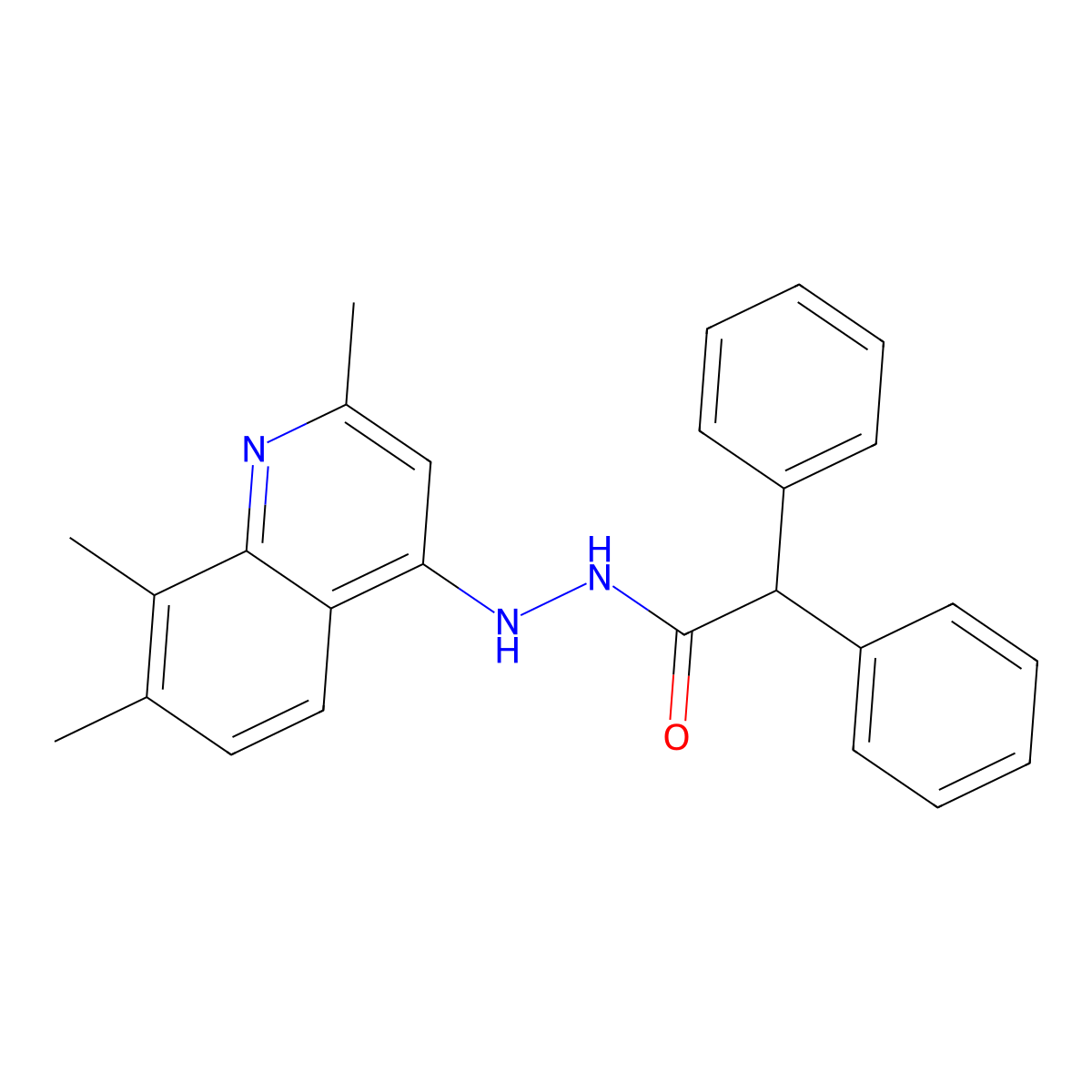 2,2-diphenyl-N'-(2,7,8-trimethylquinolin-4-yl)acetohydrazide molecular structure, CAS 328035-14-9