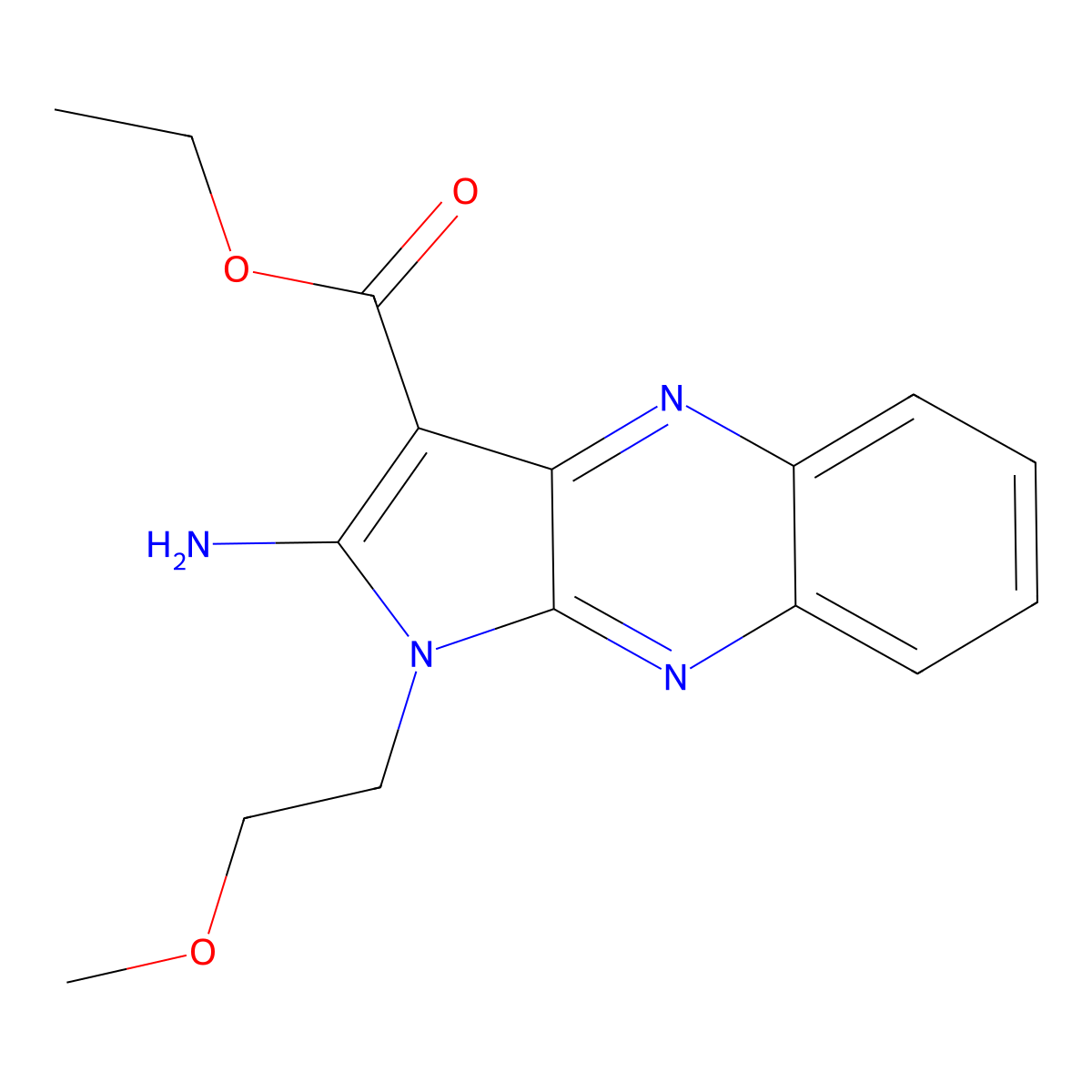 ethyl 2-amino-1-(2-methoxyethyl)-1H-pyrrolo[2,3-b]quinoxaline-3-carboxylate molecular structure, CAS 328035-79-6