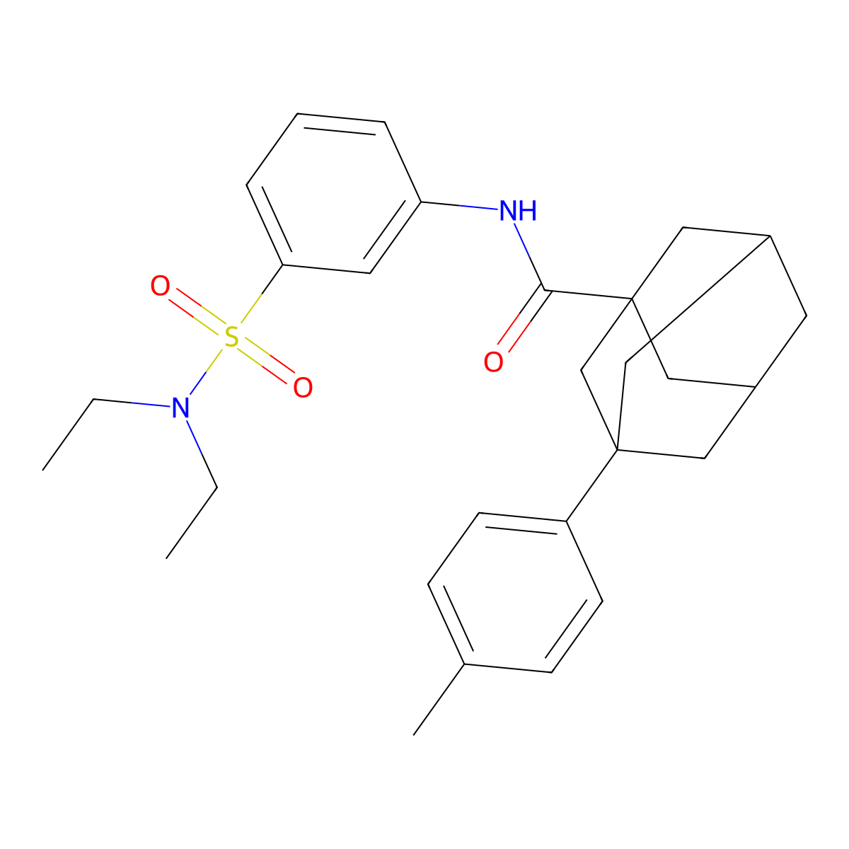 N-[3-(diethylsulfamoyl)phenyl]-3-(4-methylphenyl)adamantane-1-carboxamide molecular structure, CAS 328036-09-5