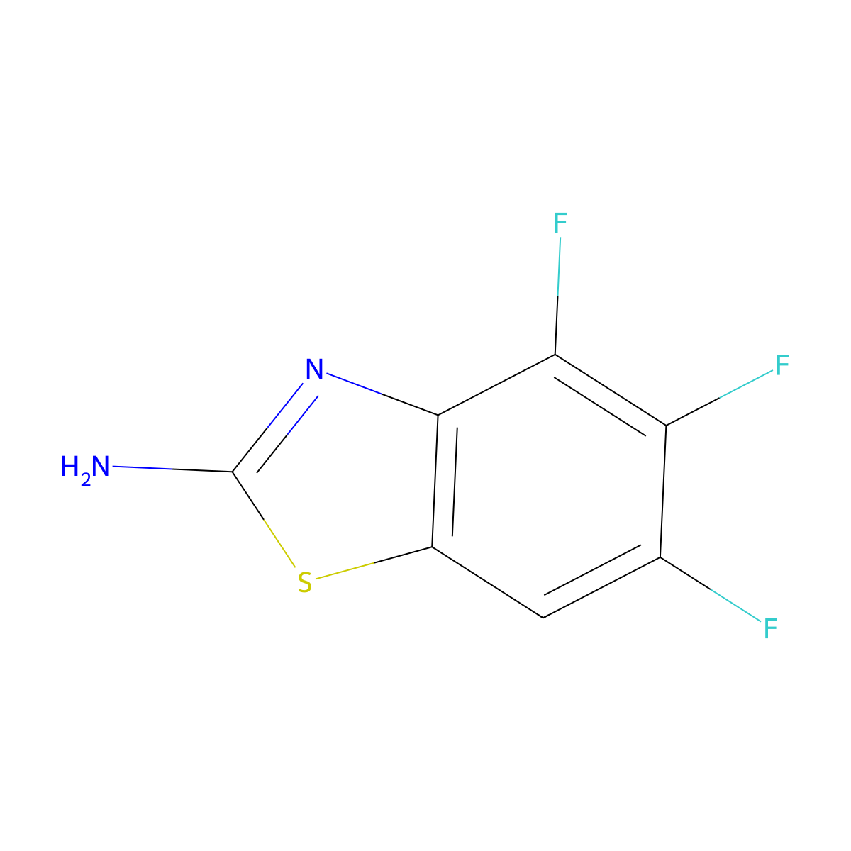 2-Amino-4,5,6-trifluorobenzothiazole molecular structure, CAS 328037-32-7