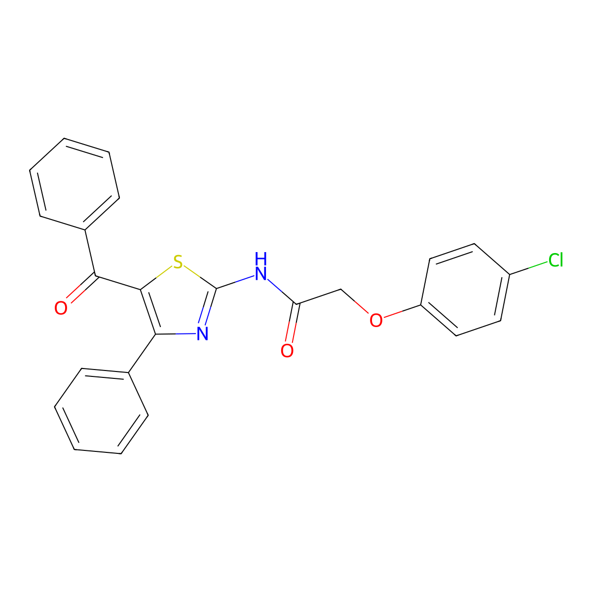 N-(5-benzoyl-4-phenyl-1,3-thiazol-2-yl)-2-(4-chlorophenoxy)acetamide molecular structure, CAS 328037-91-8