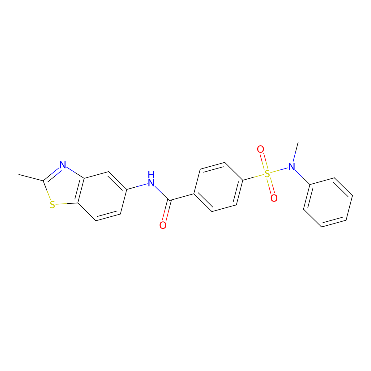 4-(N-methyl-N-phenylsulfamoyl)-N-(2-methylbenzo[d]thiazol-5-yl)benzamide molecular structure, CAS 328037-94-1